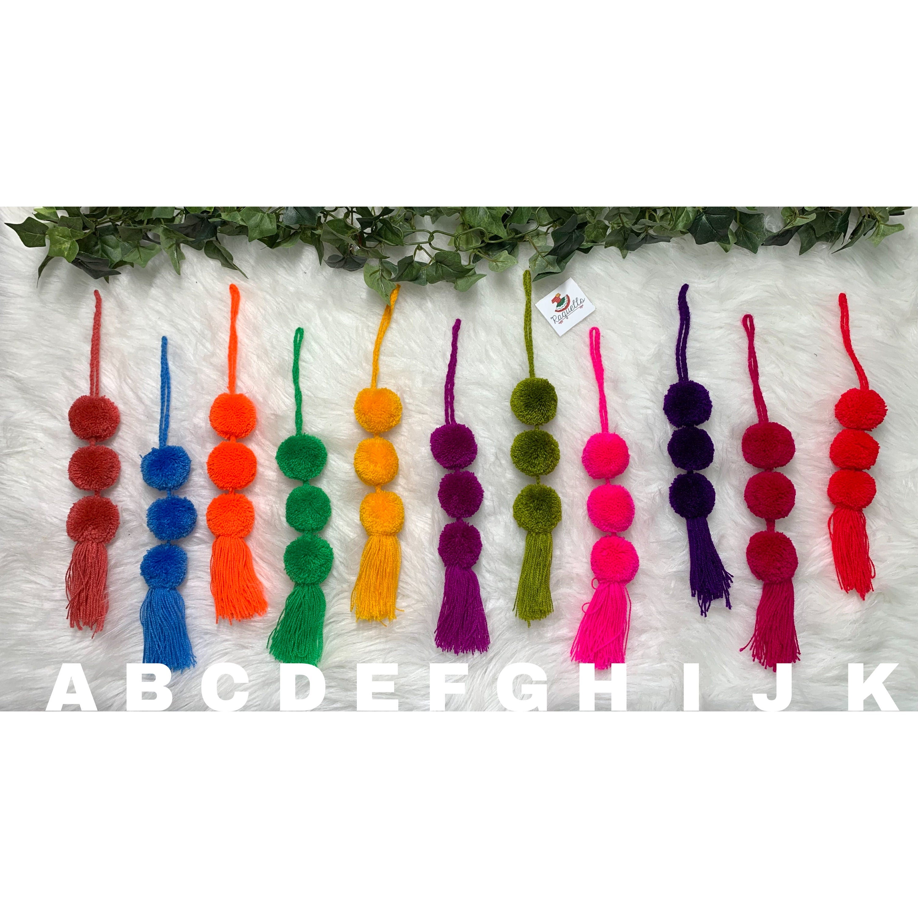 Image of Trendy PomPom Bag Accessory - Handmade Mexican Flair