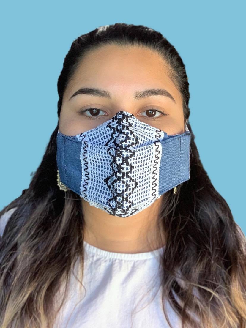 Image of Soft Denim Maya New Style Face Masks - Artisanal Face Masks