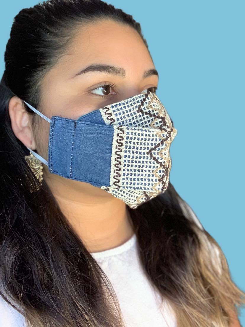 Soft Denim Maya New Style Face Masks - Artisanal Face Masks