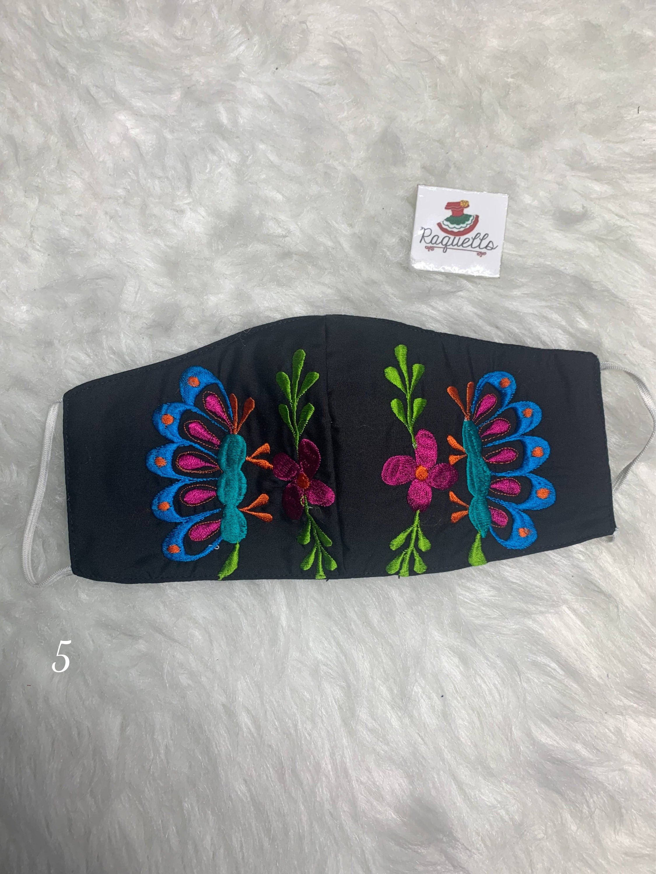 Image of Beautiful Butterfly Embroidered Design in this New Style Face Mask