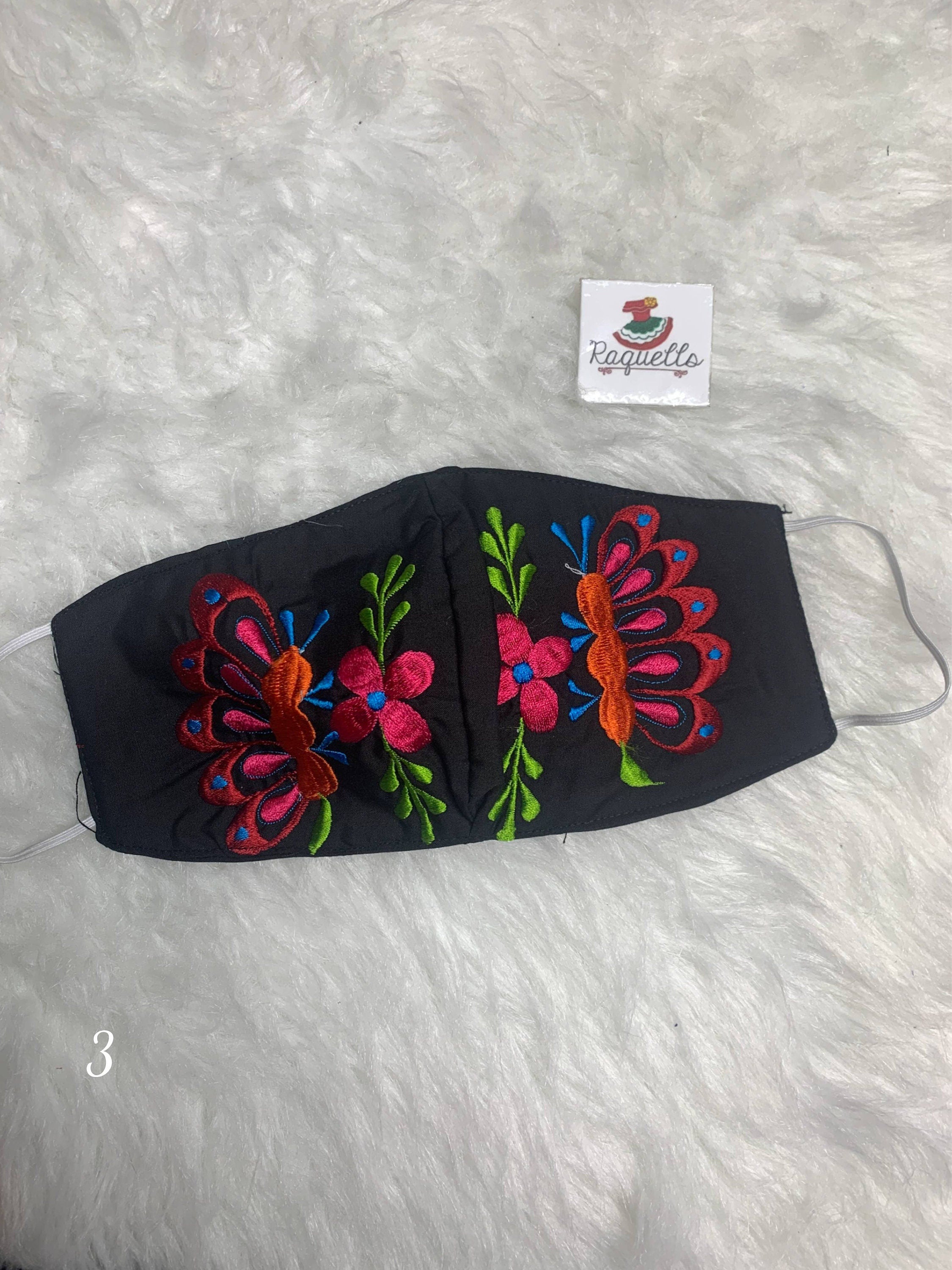 Beautiful Butterfly Embroidered Design in this New Style Face Mask