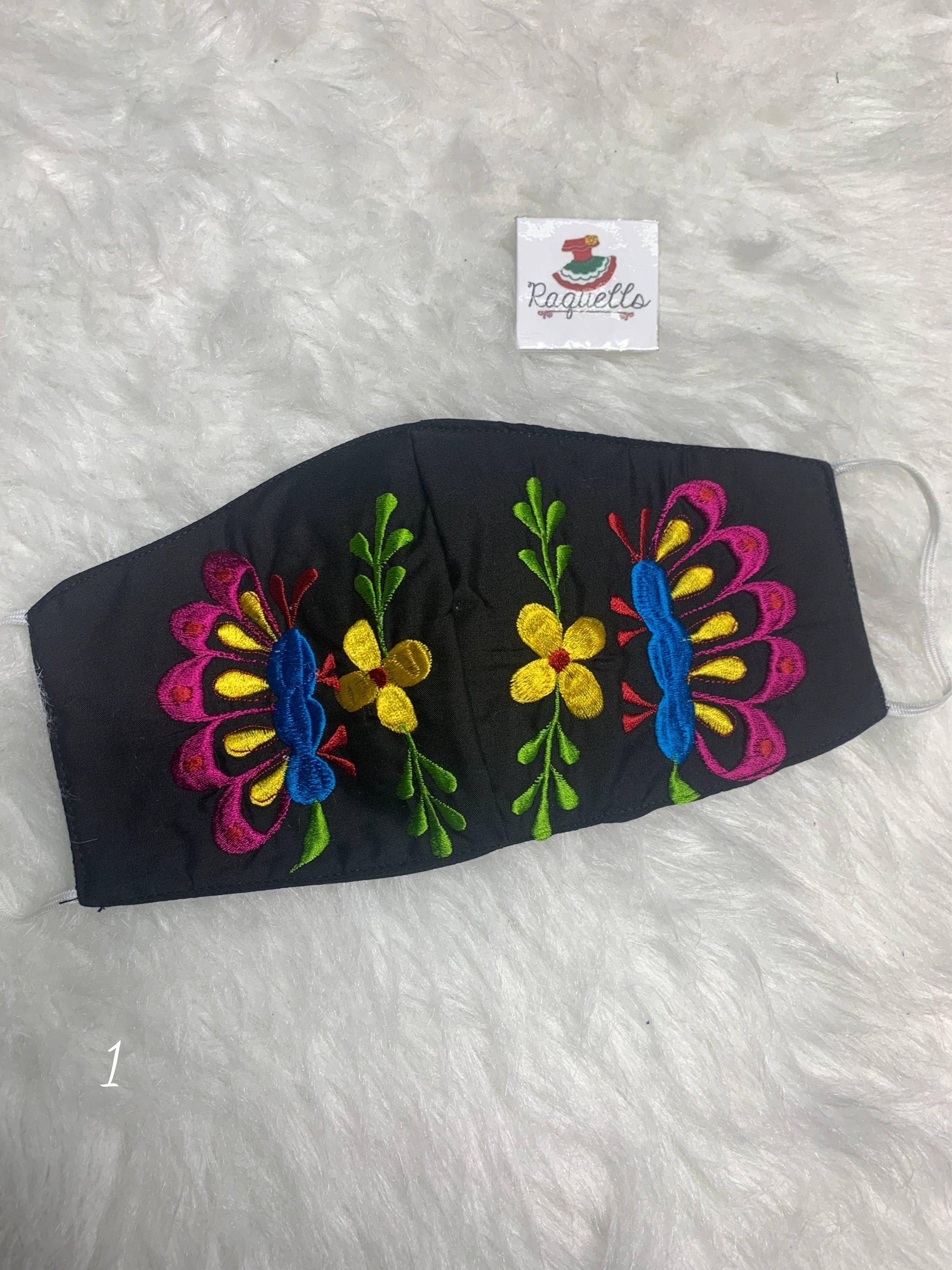 Image of Beautiful Butterfly Embroidered Design in this New Style Face Mask