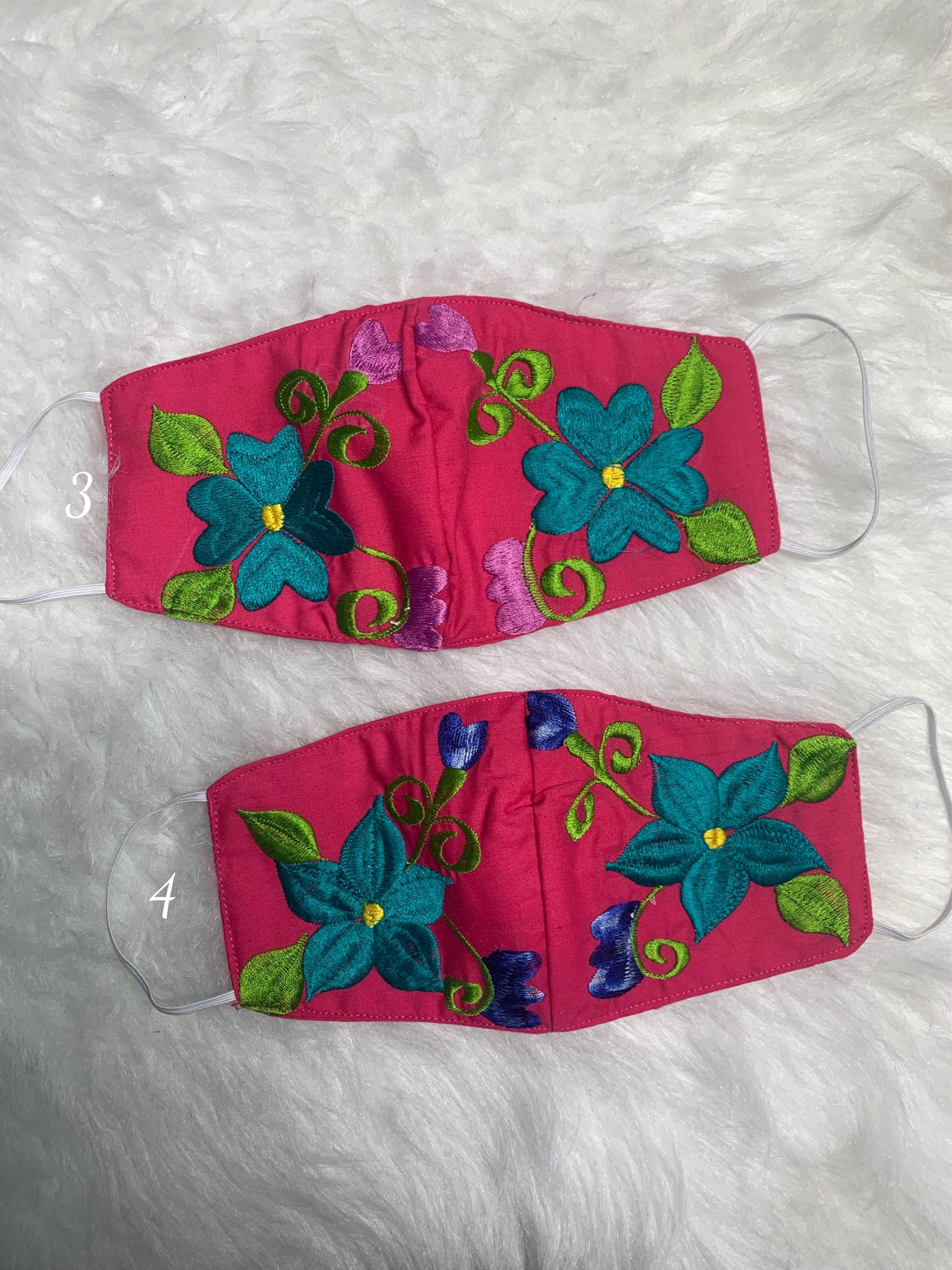 Elegant Floral Embroidered Face Masks - Stylish New Design