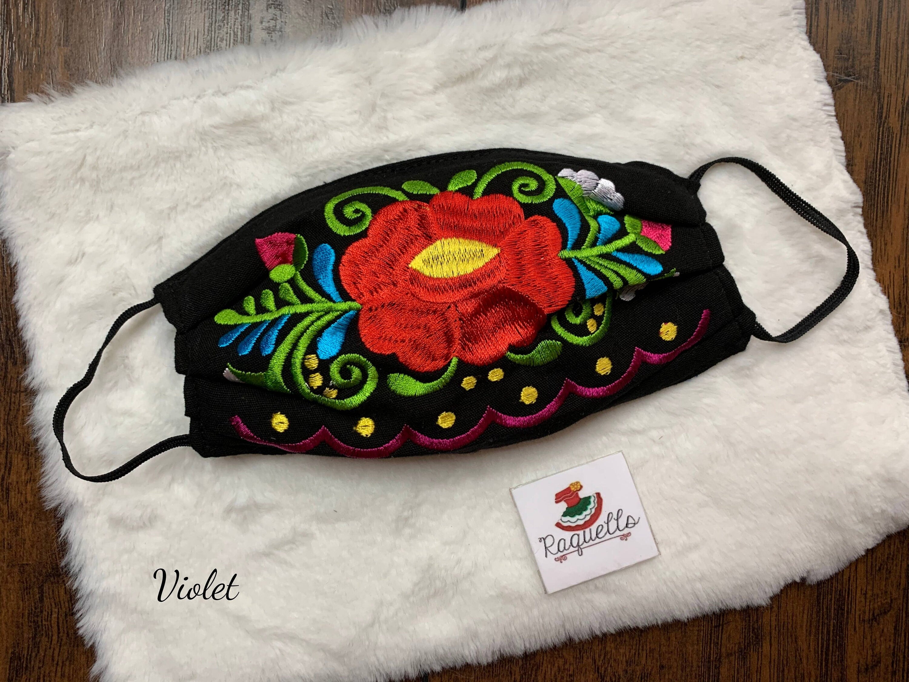 Image of Floral Embroidered Artisanal Face Masks