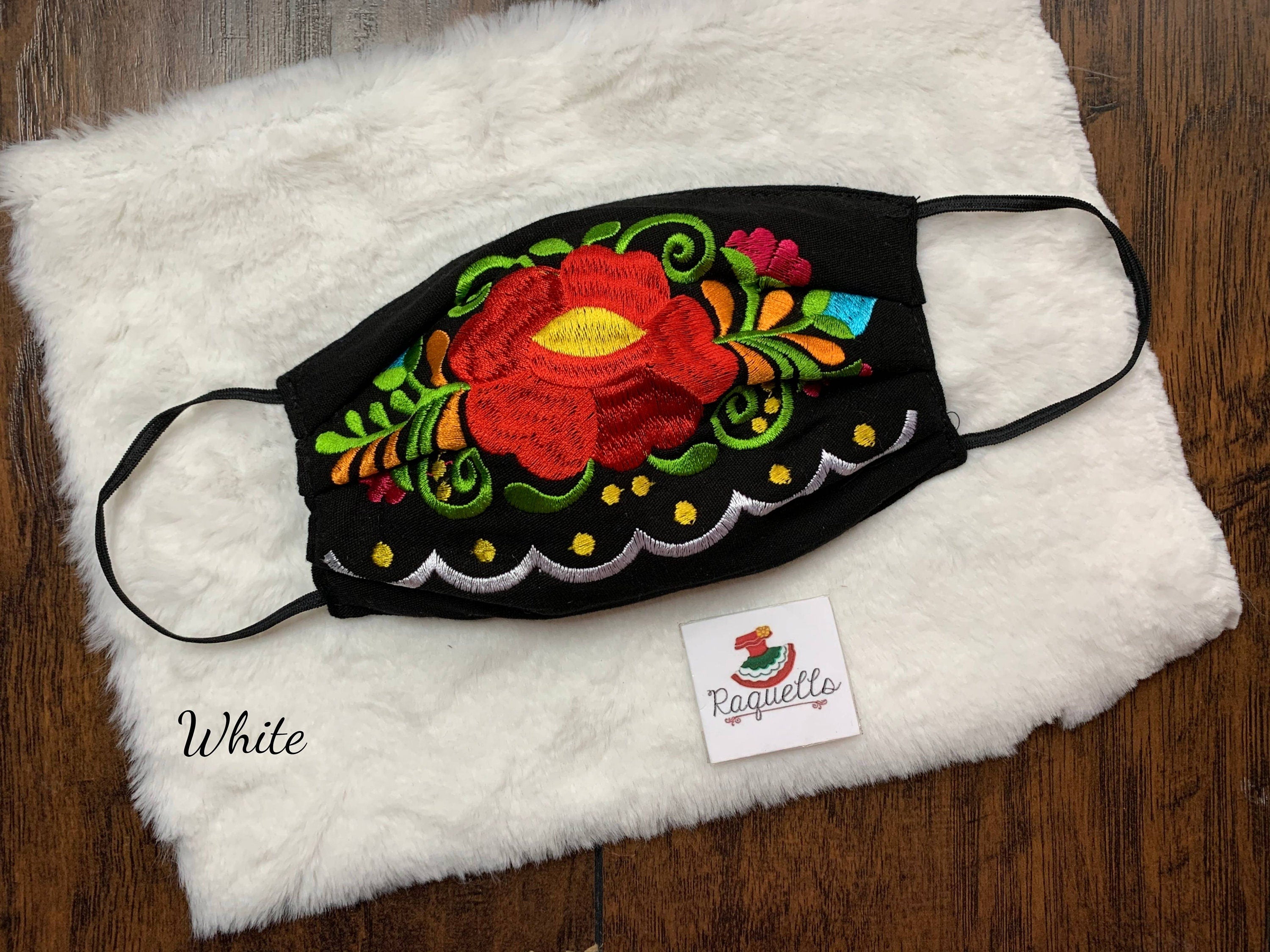 Image of Floral Embroidered Artisanal Face Masks