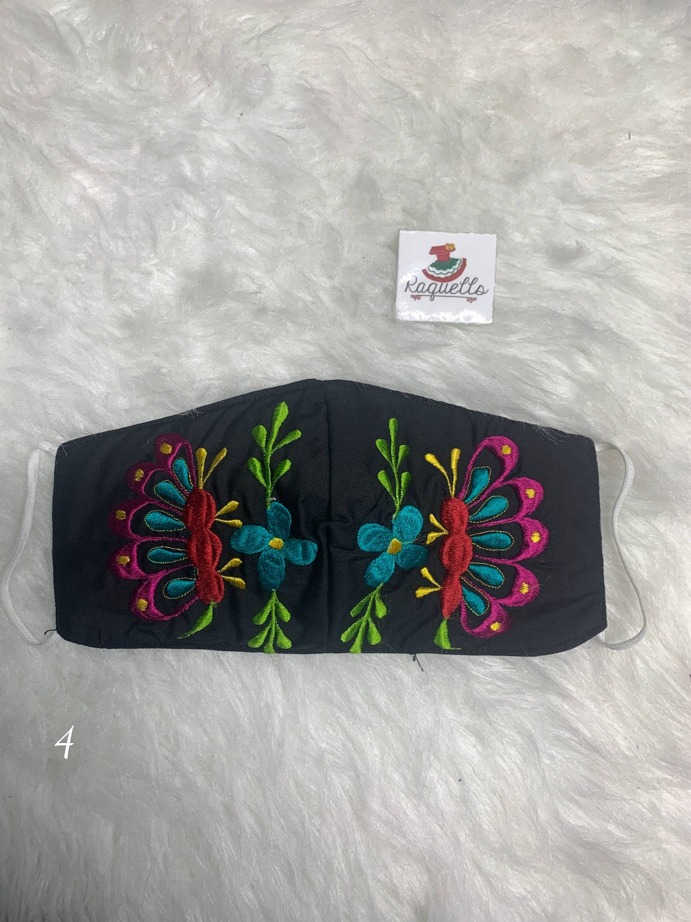 Beautiful Butterfly Embroidered Design in this New Style Face Mask