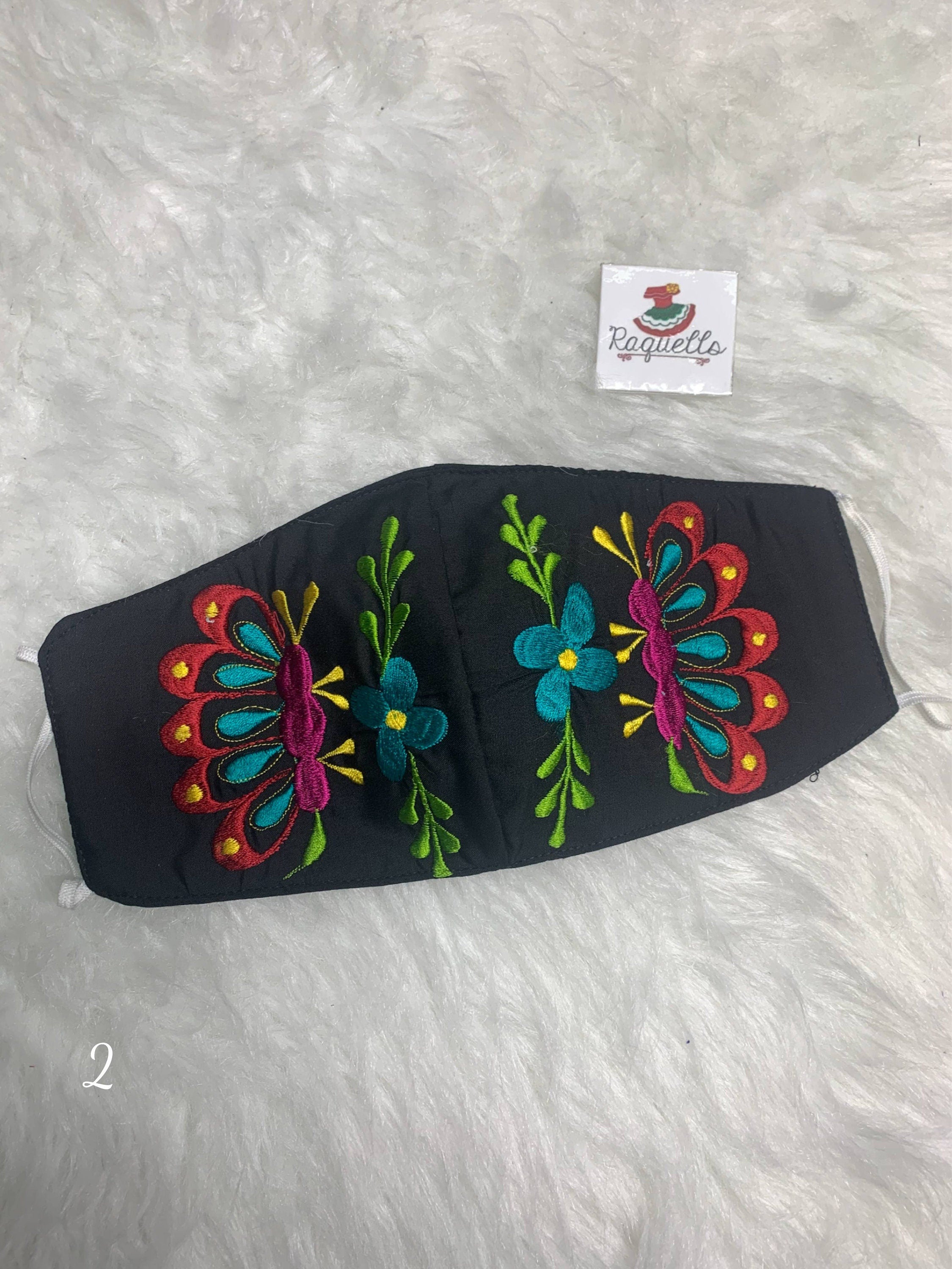 Beautiful Butterfly Embroidered Design in this New Style Face Mask