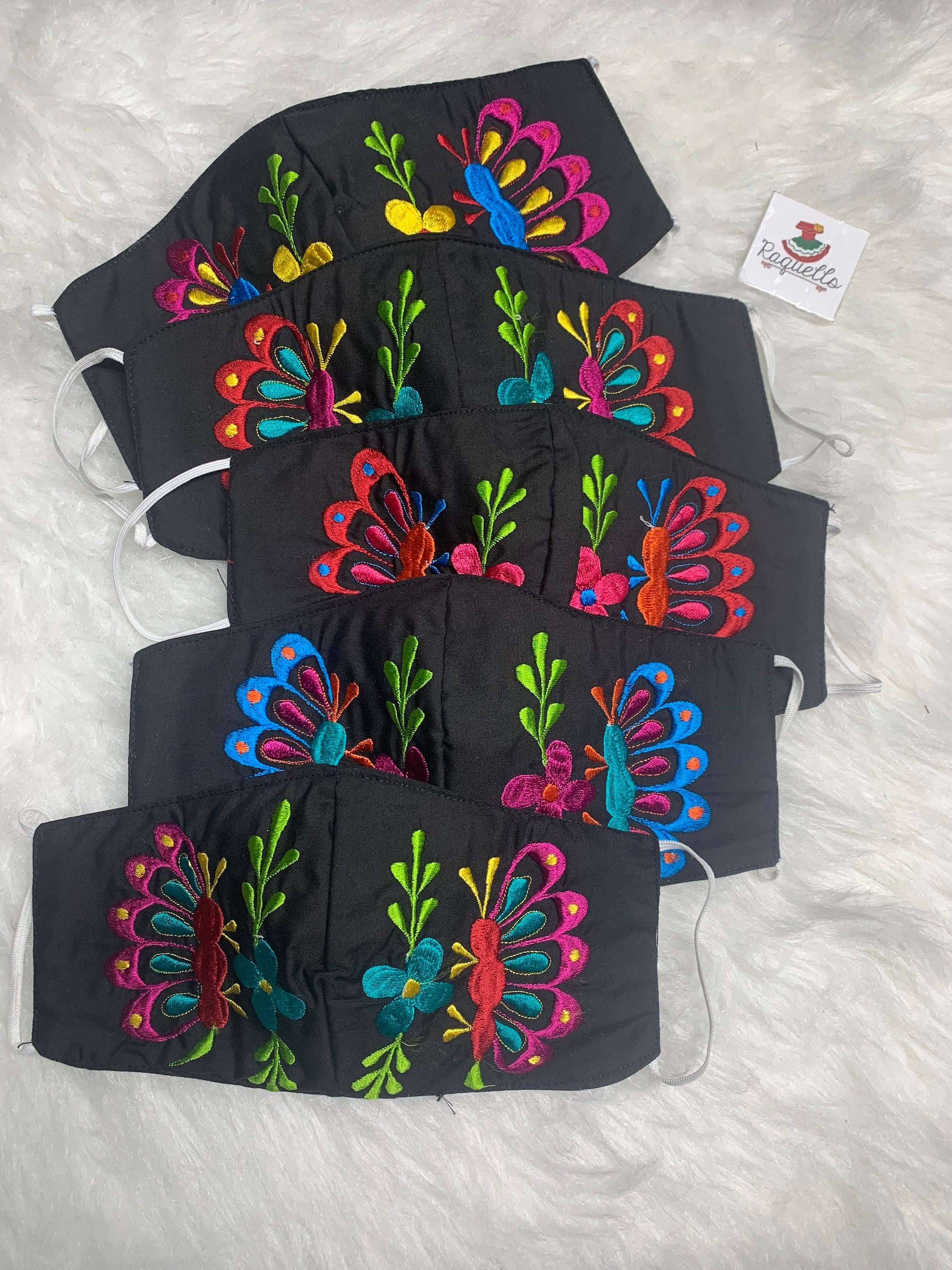 Beautiful Butterfly Embroidered Design in this New Style Face Mask