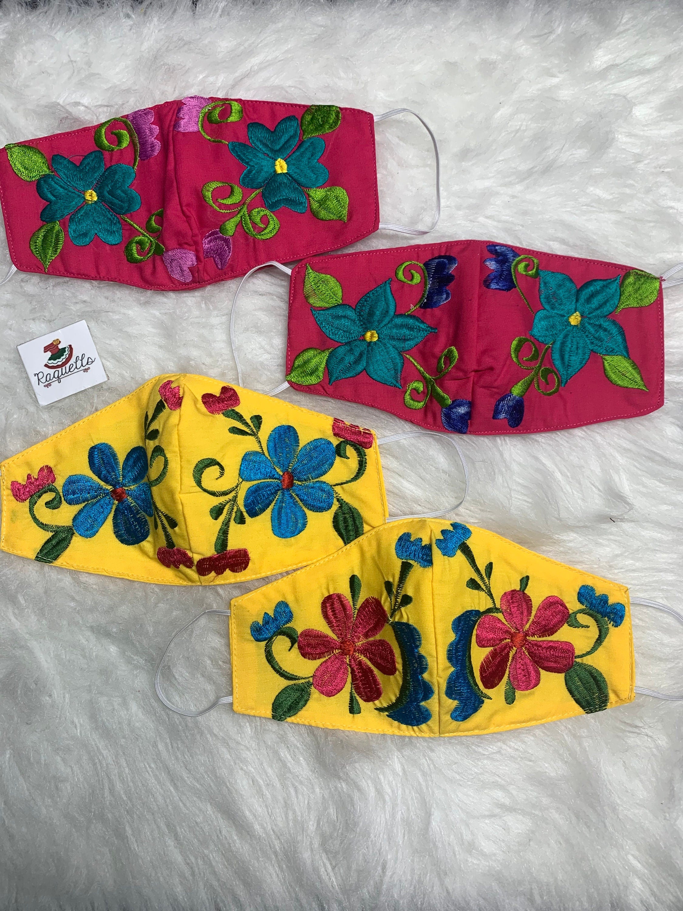 Image of Elegant Floral Embroidered Face Masks - Stylish New Design