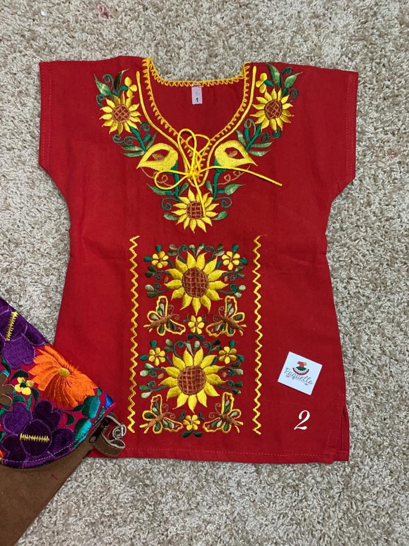 9-12 Months - Embroidered Floral Dress - Handmade Embroidered Dress