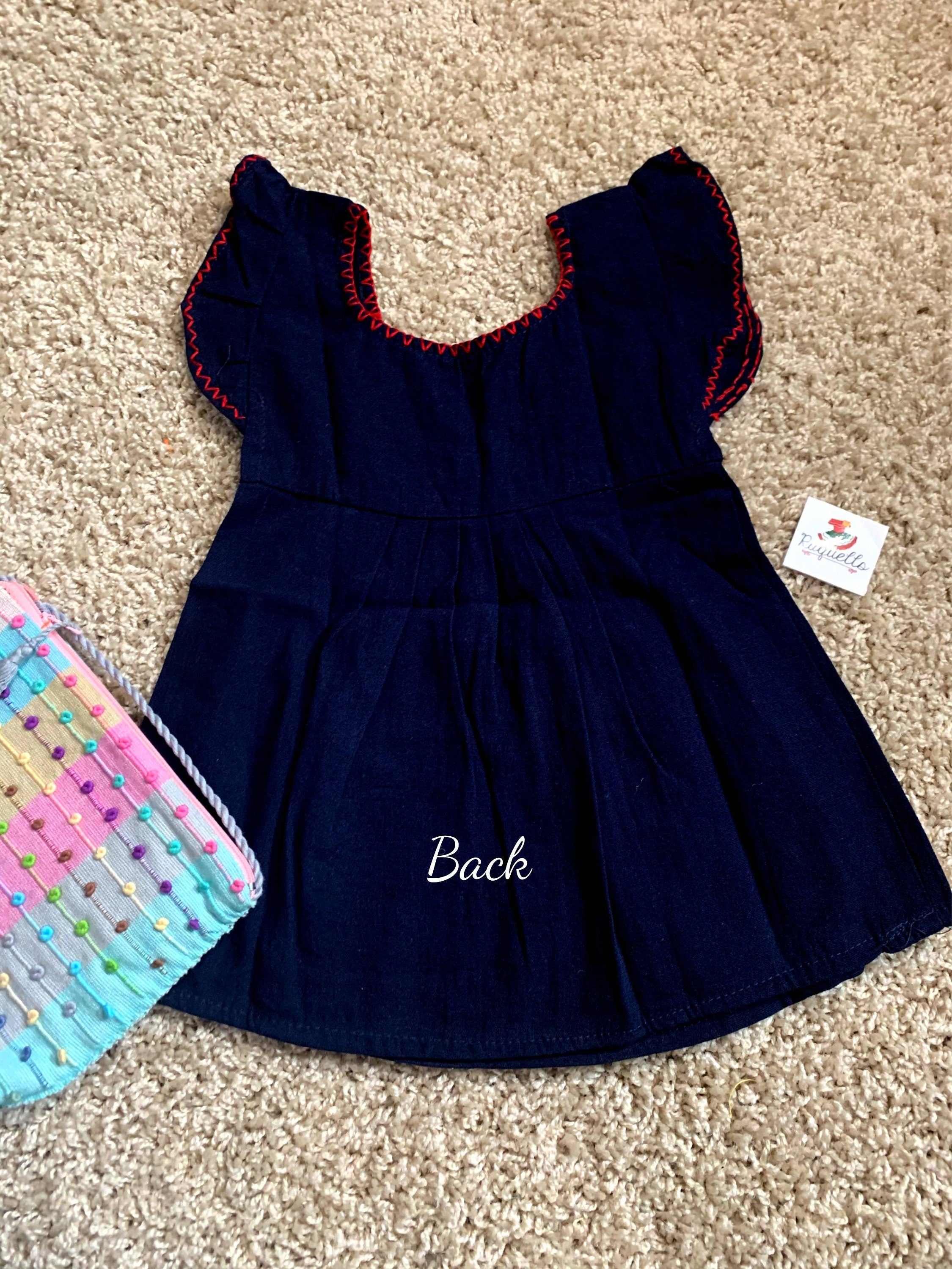 Image of 2T Handmade Mexican Floral Embroidered Girls Dress - Hand Embroidered Floral Dress