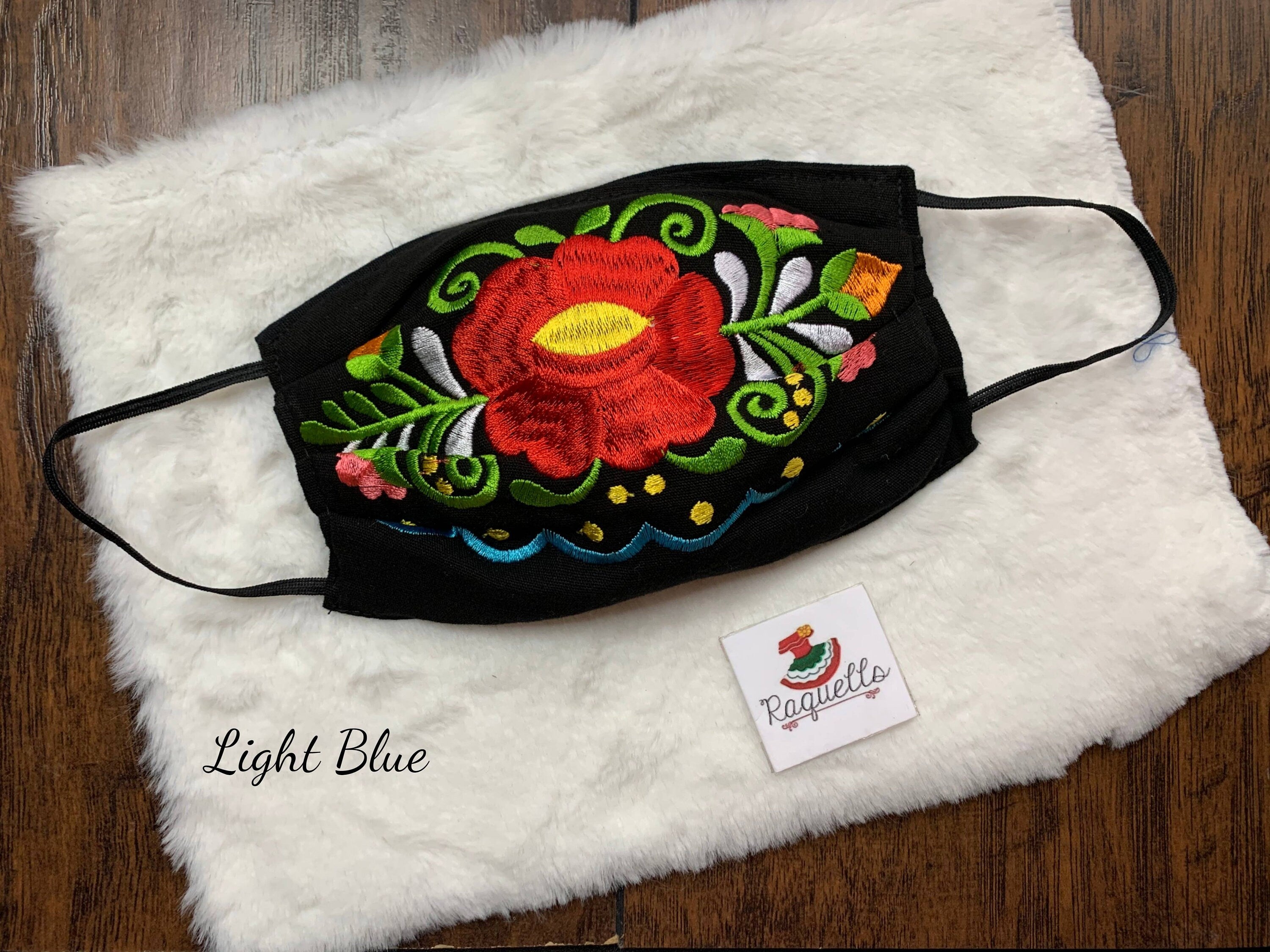 Image of Floral Embroidered Artisanal Face Masks