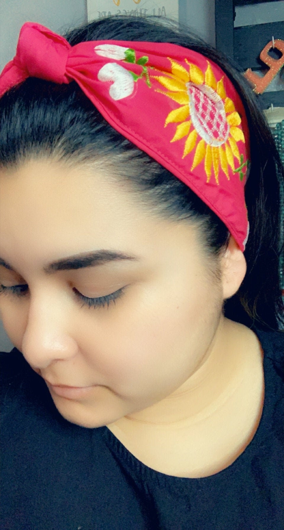 Image of Floral Embroidered Artisanal Head - Mexican Embroidered Headbands