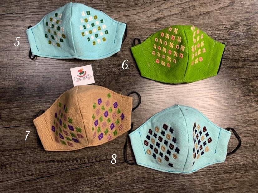Image of Artisanal 3 layer Handcrafted Embroidered Face Mask