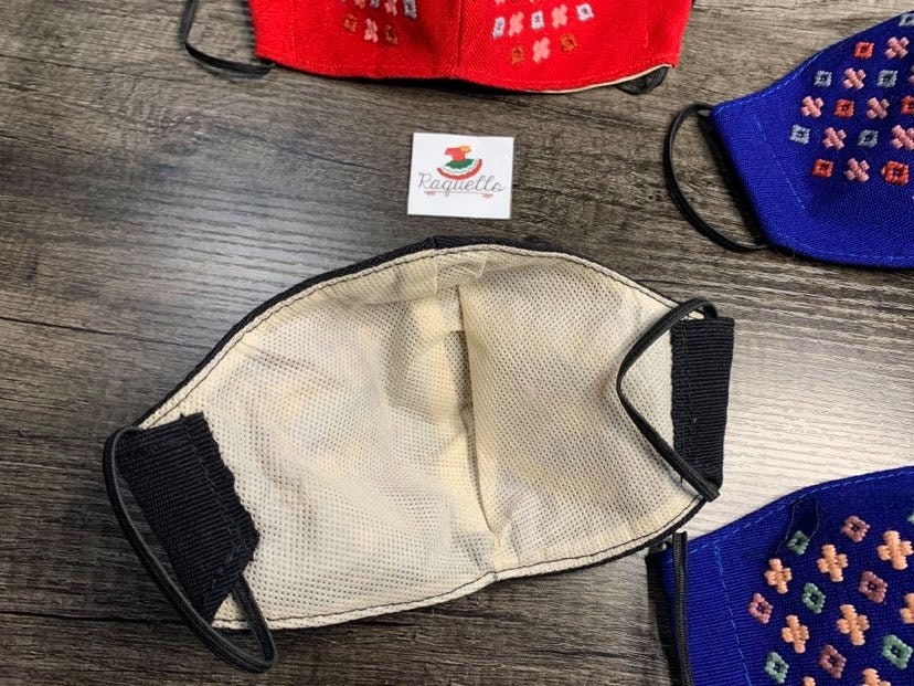 Image of Artisanal 3 layer Handcrafted Embroidered Face Mask