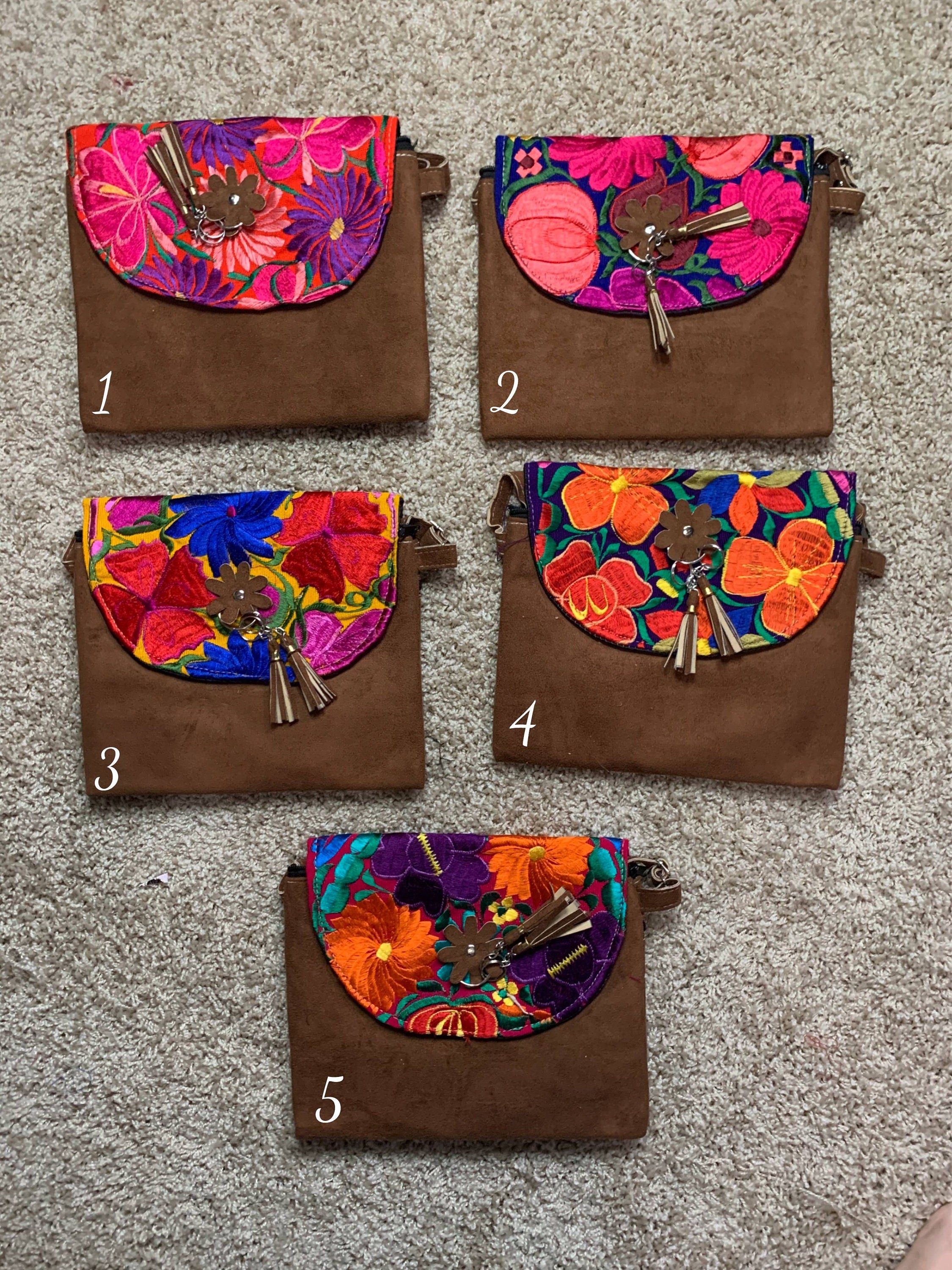 Image of Mexican Embroidered Messenger Bag - Handmade Artisanal Bag- Adjustable Strap Bag