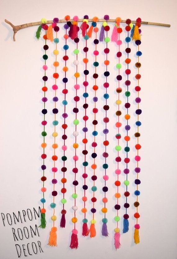 Artisanal PomPom Garland - Mexican Wall Decor
