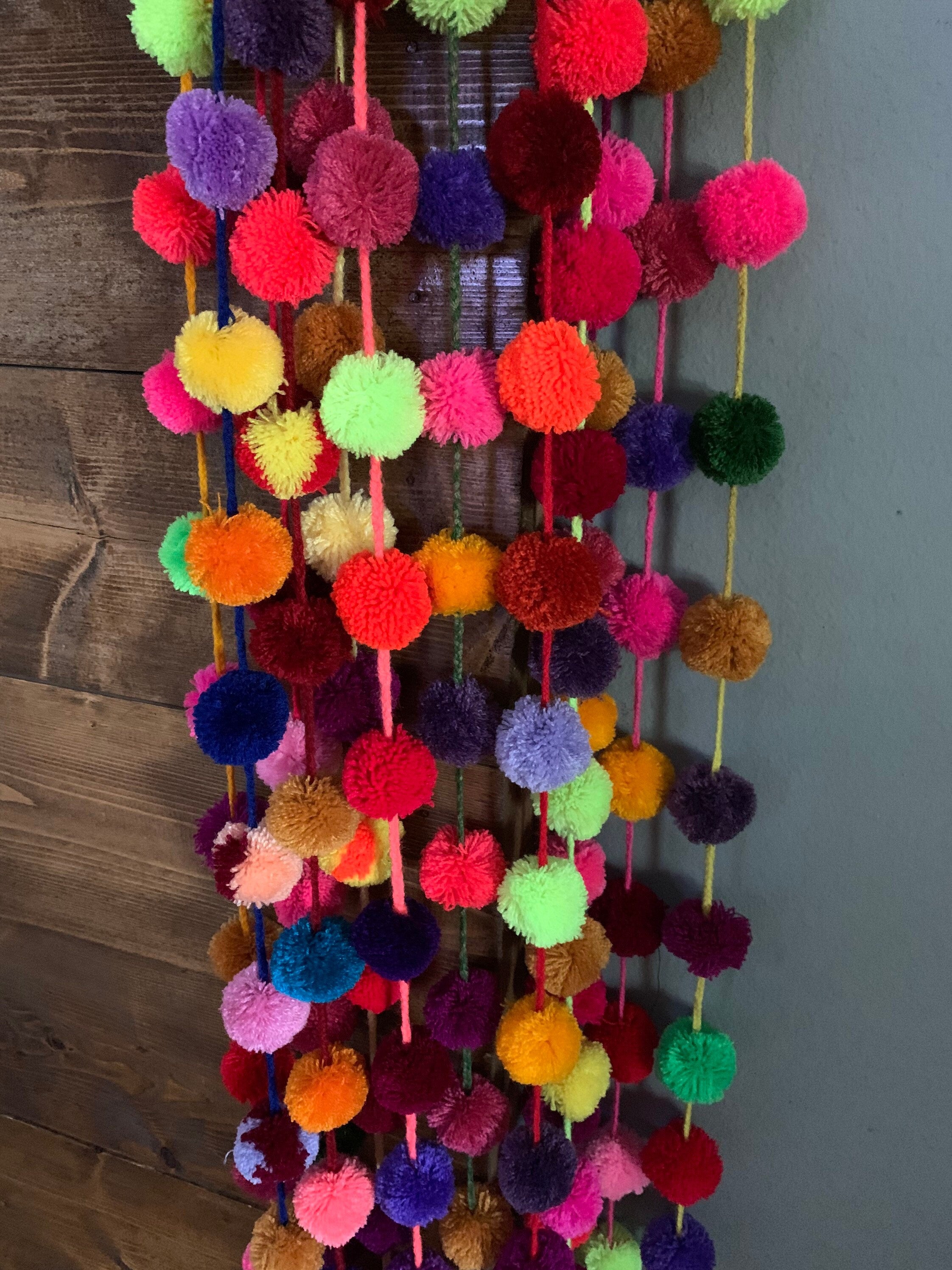 Image of Artisanal PomPom Garland - Mexican Wall Decor