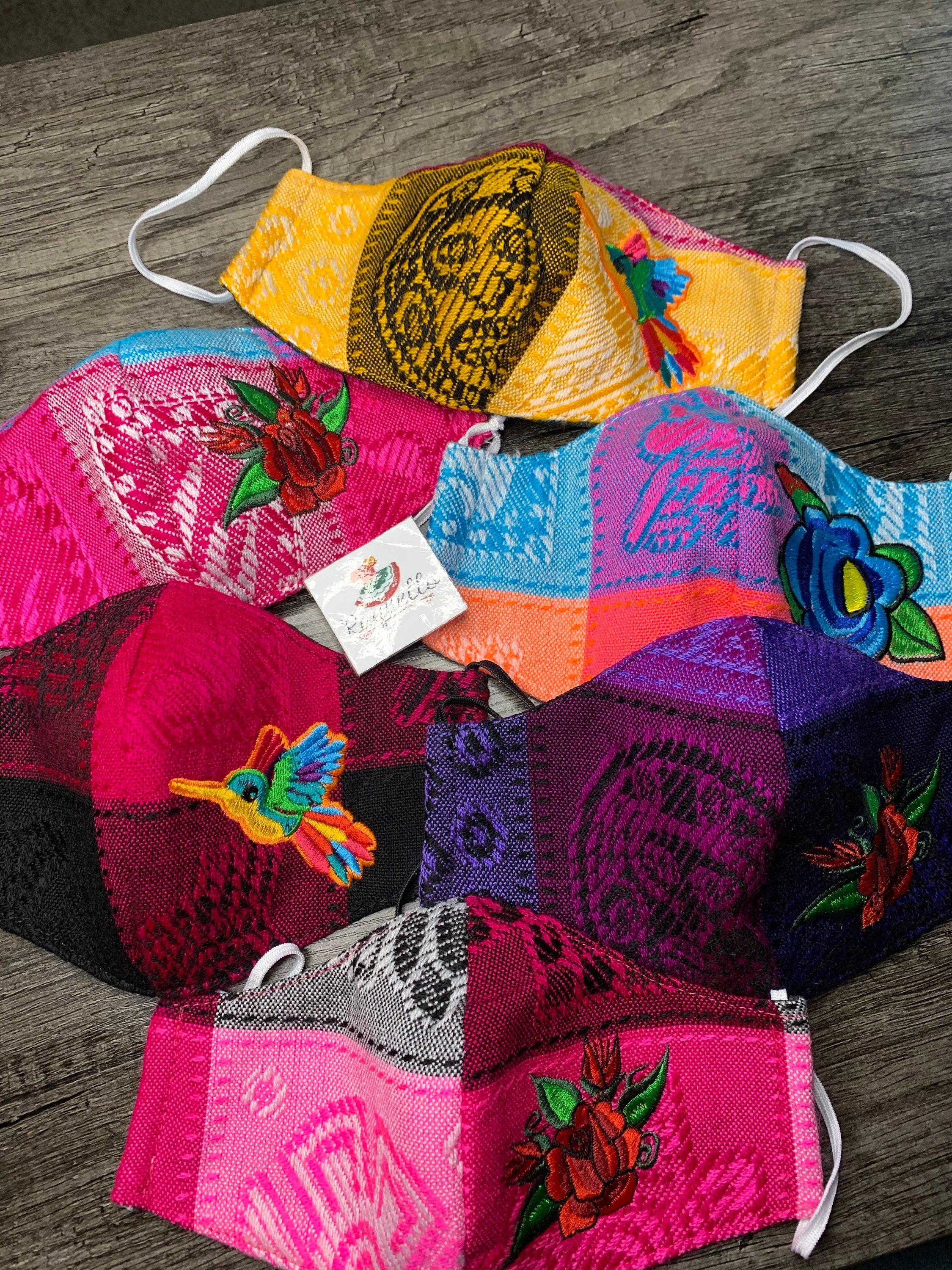 Image of MultiColor Embroidered Face Masks - Artisanal Face Masks