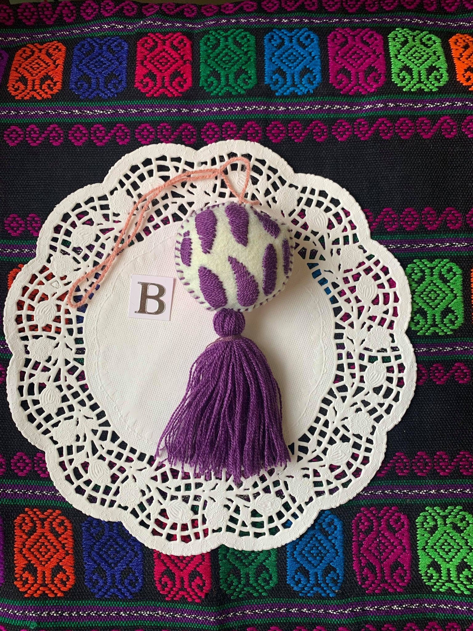 Image of Handmade Mexican Concha Tassel Charm - Mexican Sweet Bread - Mexican Pastry