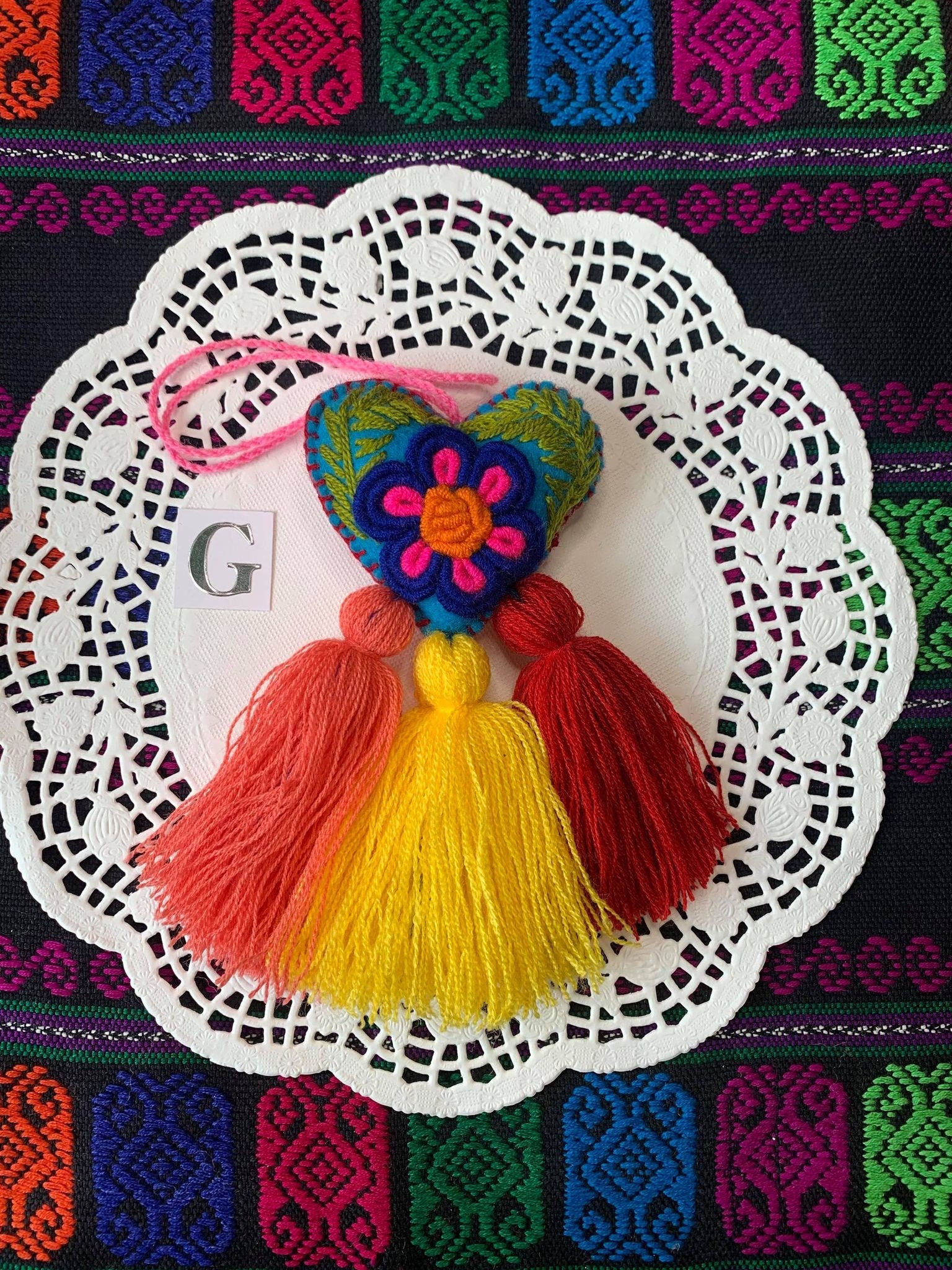 Artisanal Heart Tassel Charm - Handmade Tassel Charm