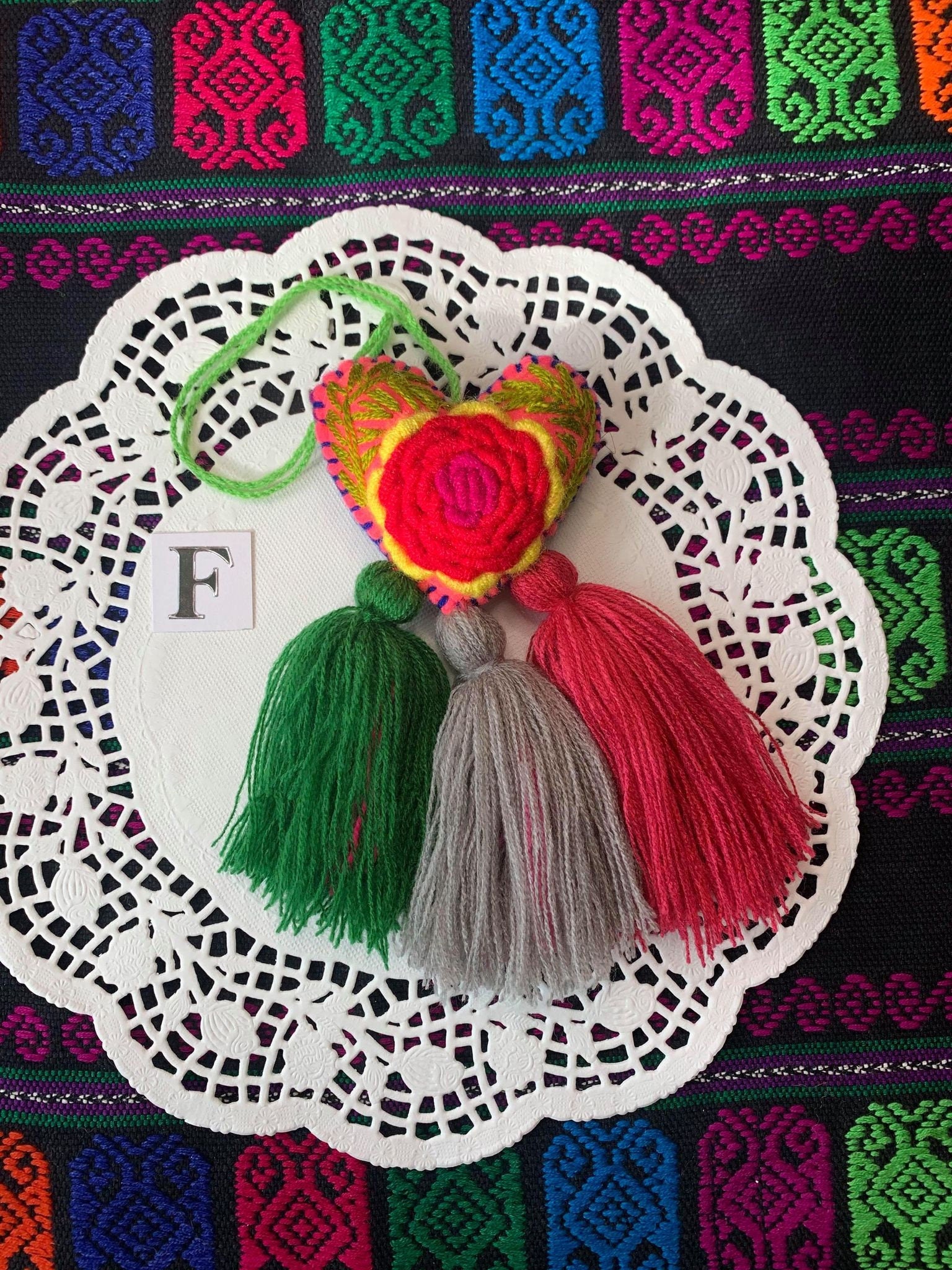 Artisanal Heart Tassel Charm - Handmade Tassel Charm