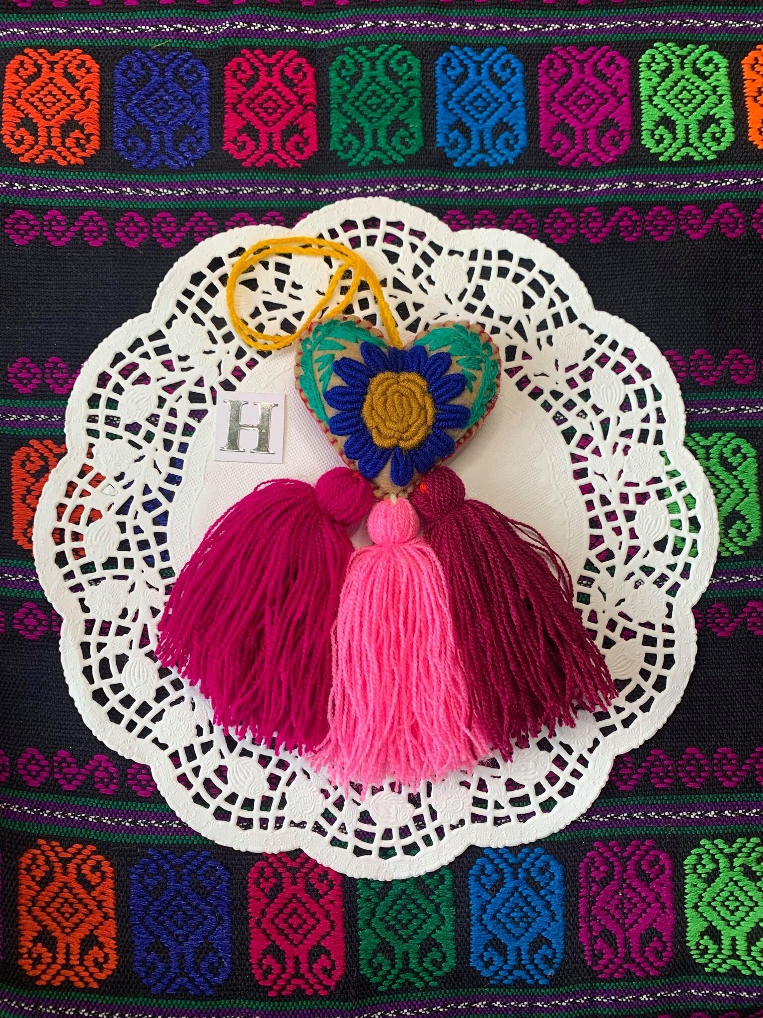 Artisanal Heart Tassel Charm - Handmade Tassel Charm