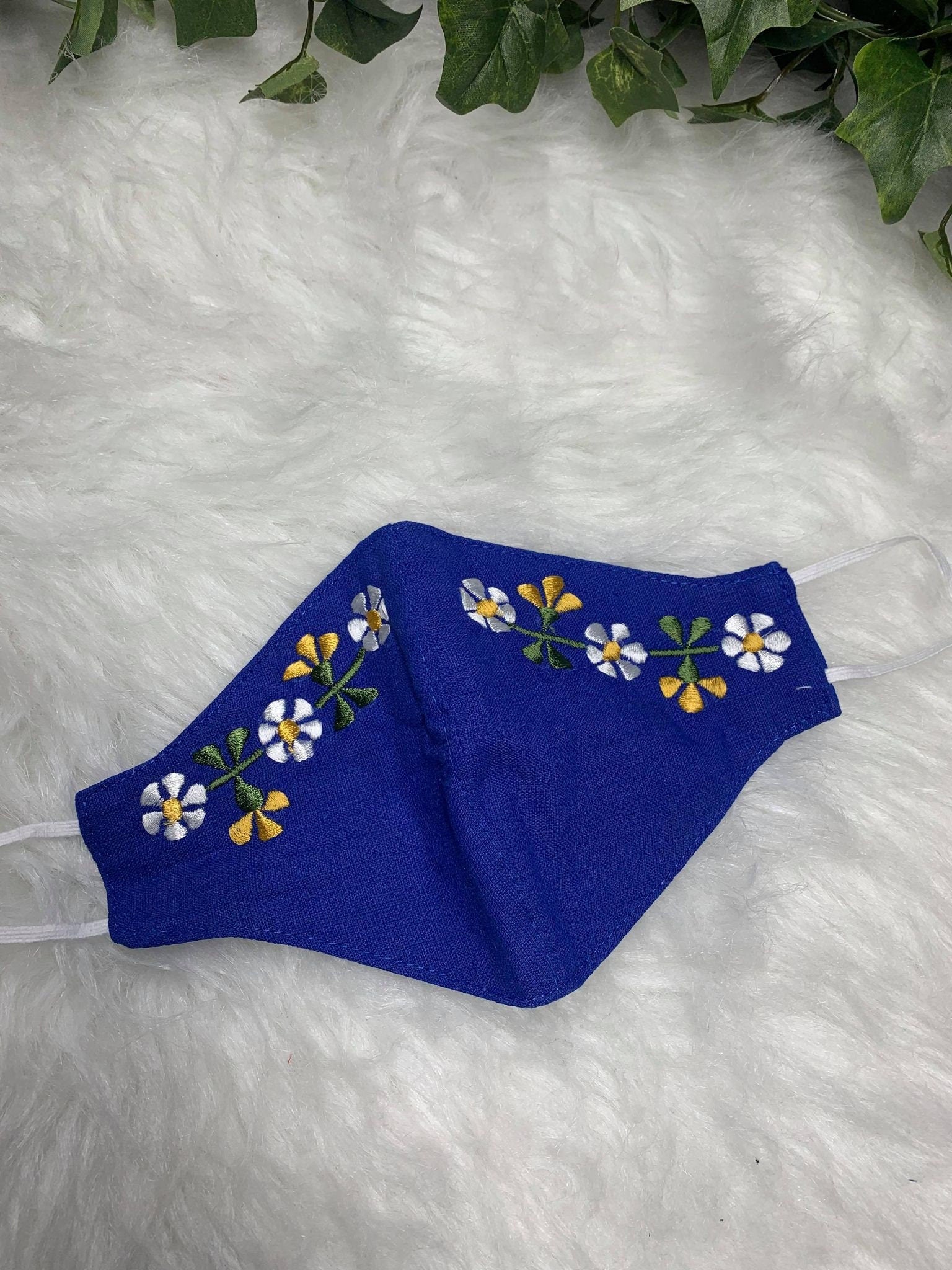 Image of Mexican Simple Embroidered Face Mask - Handmade Artisanal Face Masks