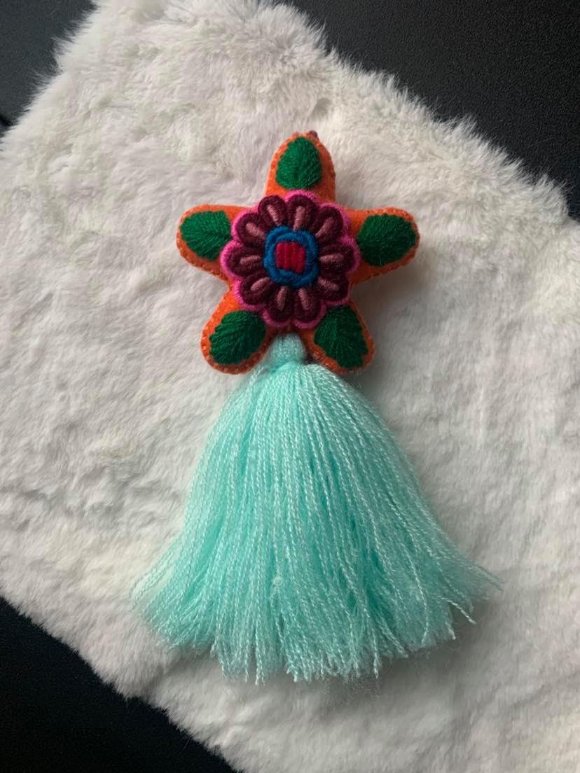 Image of Handmade Star Tassel Keychain - Artisanal Star Keychain