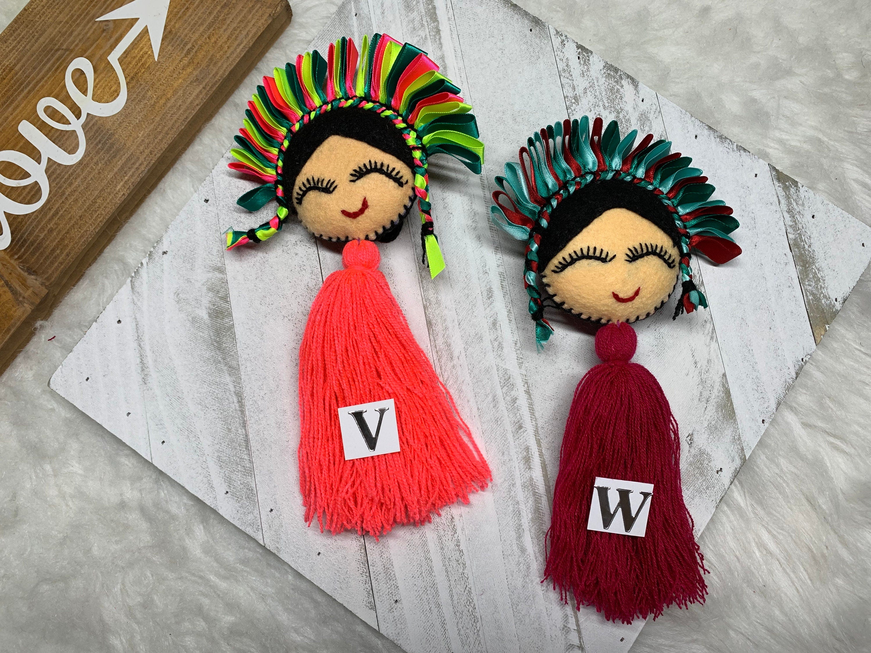 Image of Artisanal Lele Doll Tassel Charm - Handmade Tassel Charm - Car Decor
