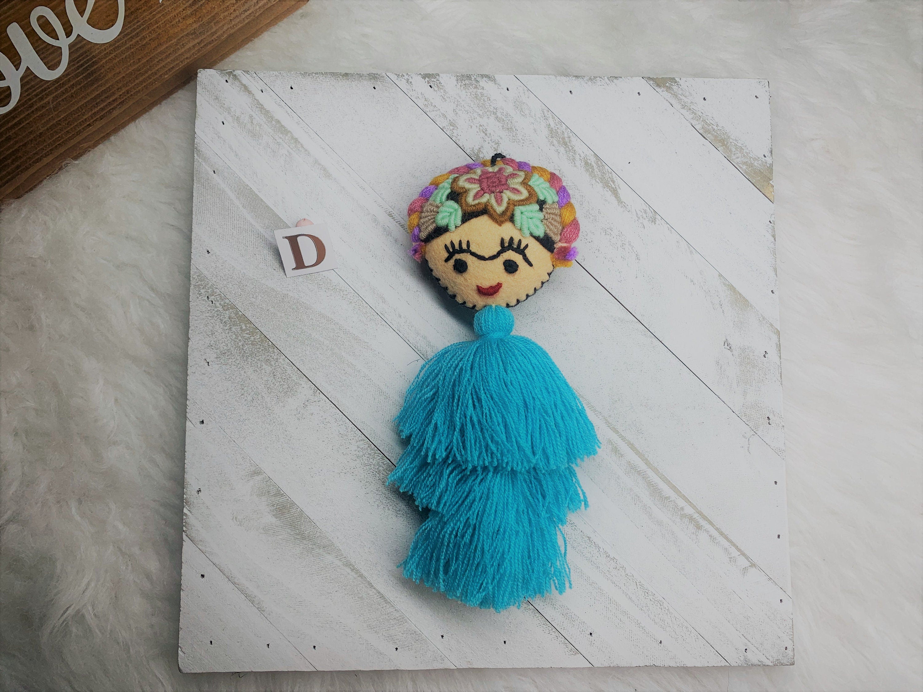 Image of Artisanal Frida Tassel Charm - Handmade Tassel Charm - Car Decor