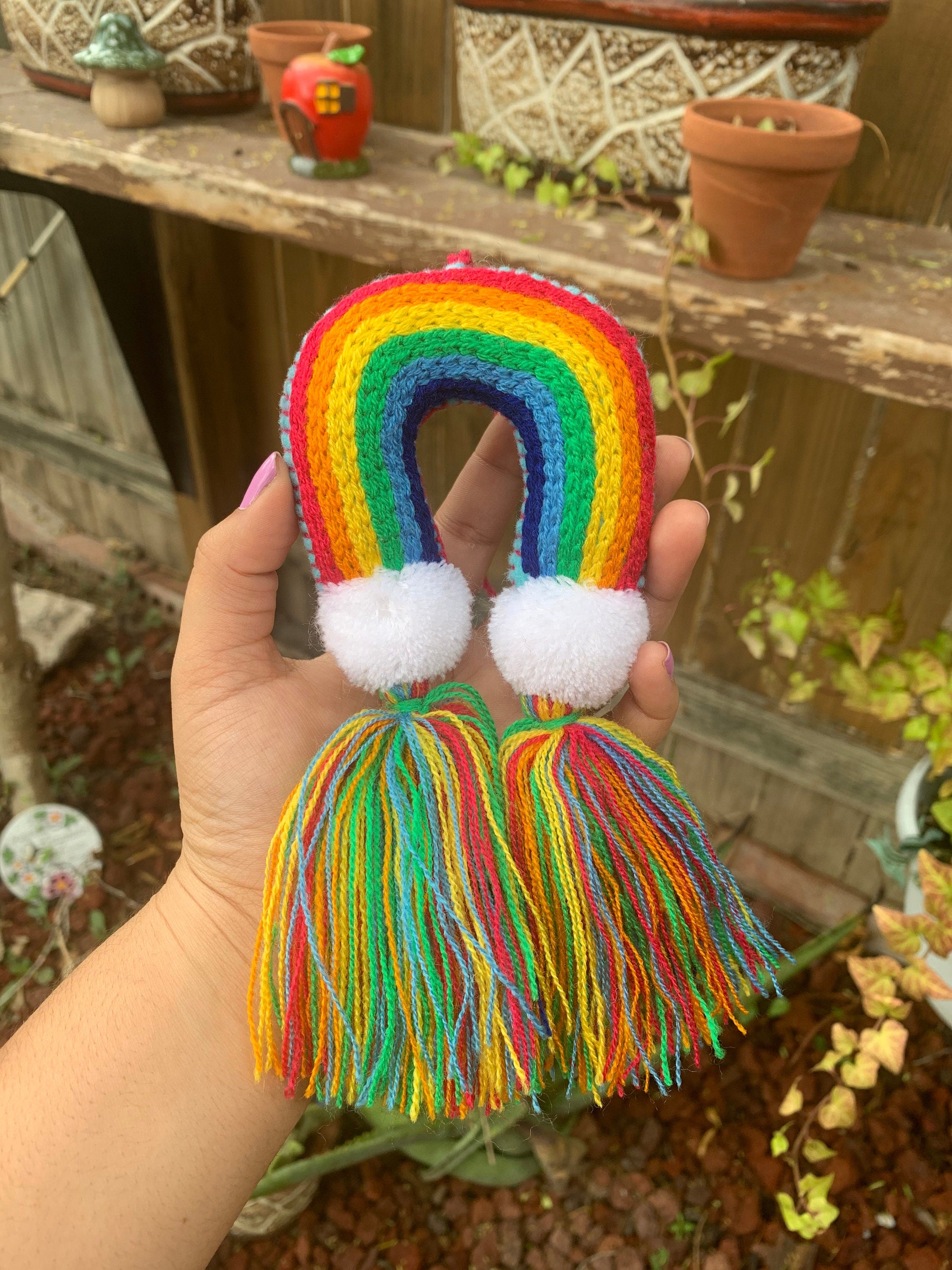Artisanal Rainbow Tassel Charm - Handmade Tassel Charm - Car Decor