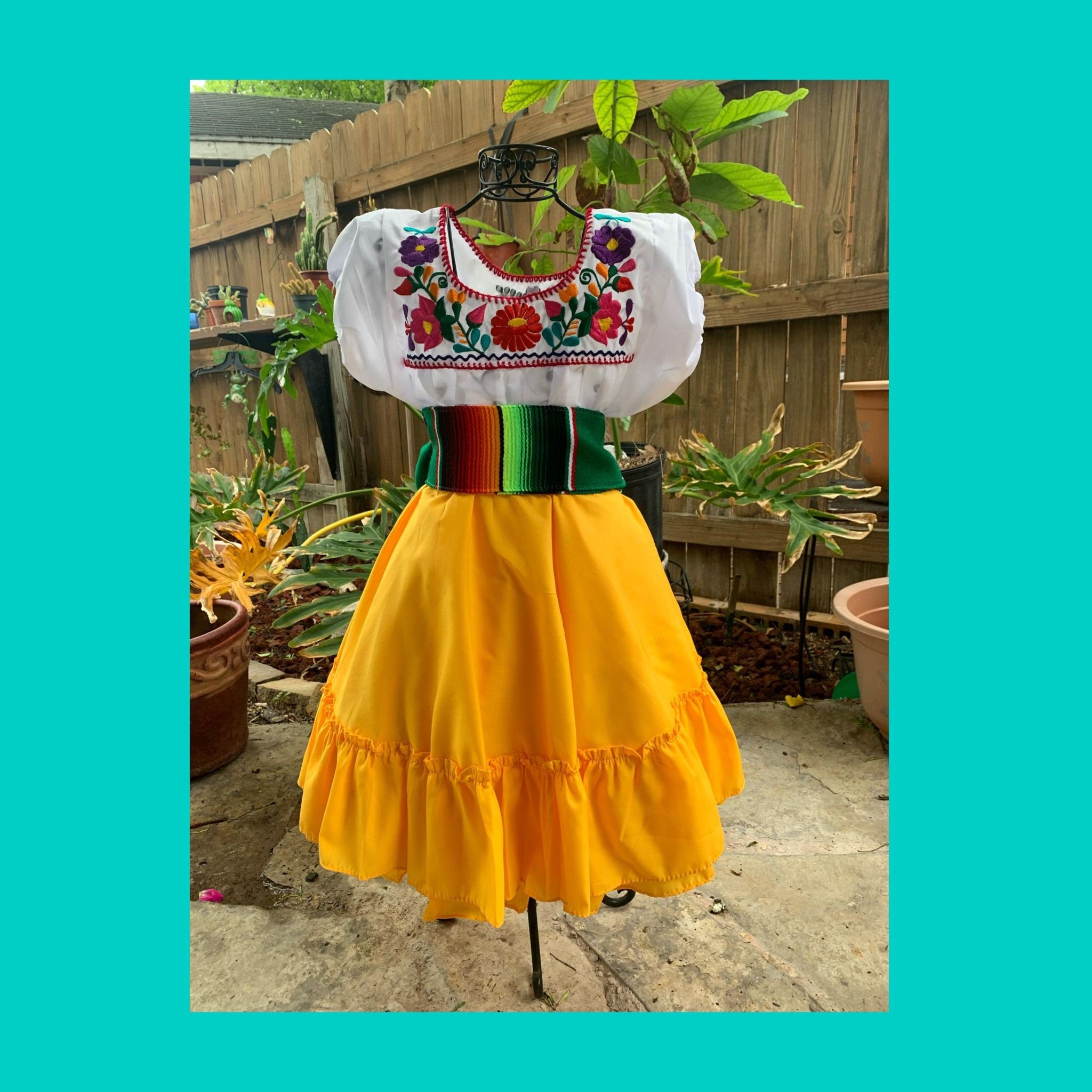 Girls Mexican Skirt - Traditional Folklorico Skirt
