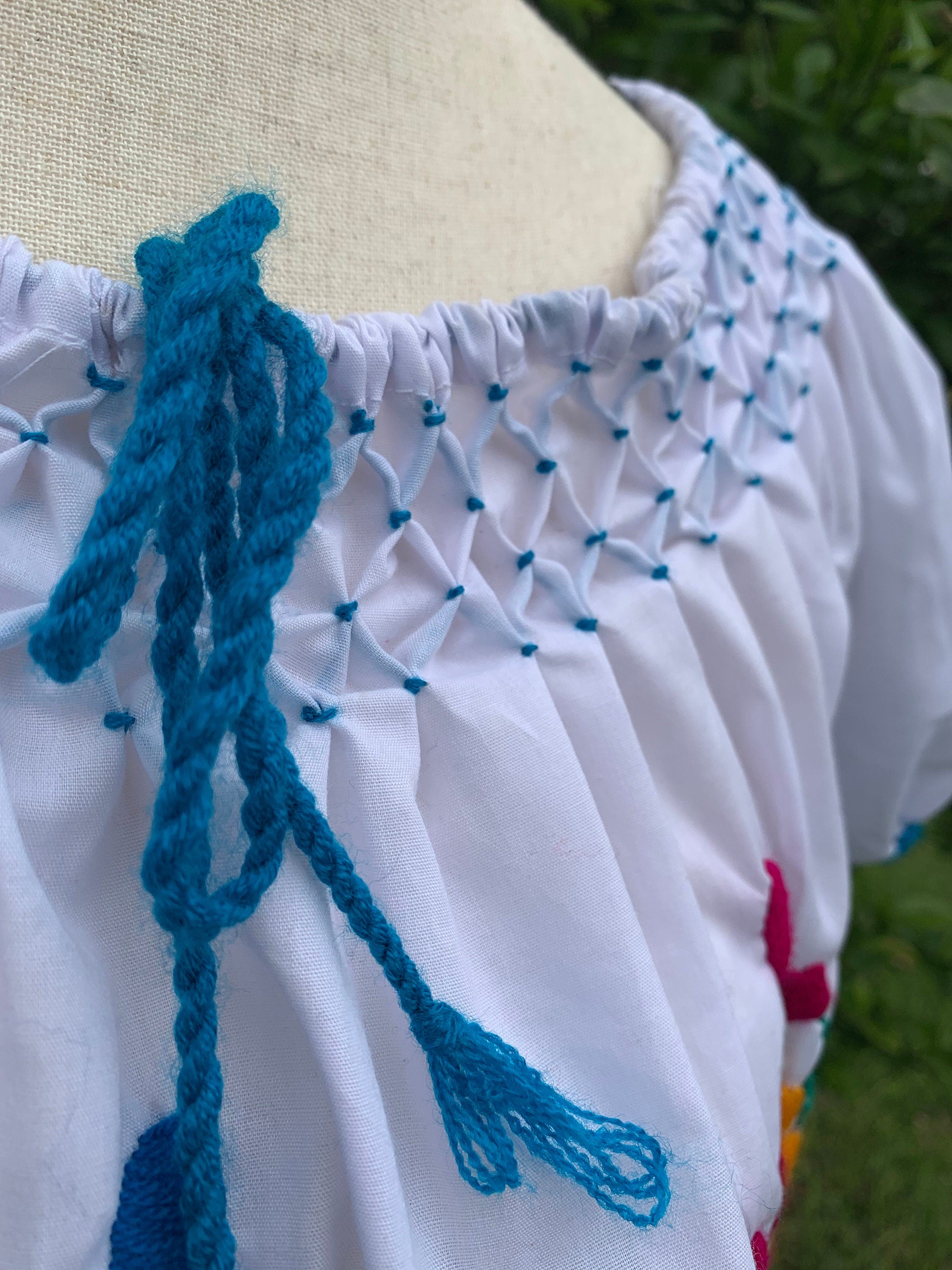 Image of Hand Embroidered Artisanal Blouse - Mexican Blouse - Fiesta Blouse - S/M