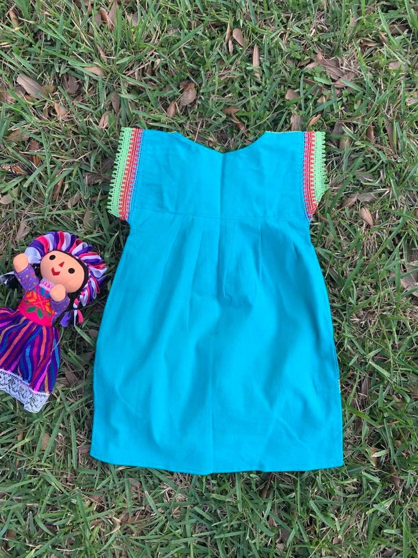 Image of Rainbow Artisanal Embroidered Girls Dress- Embroidered Dress