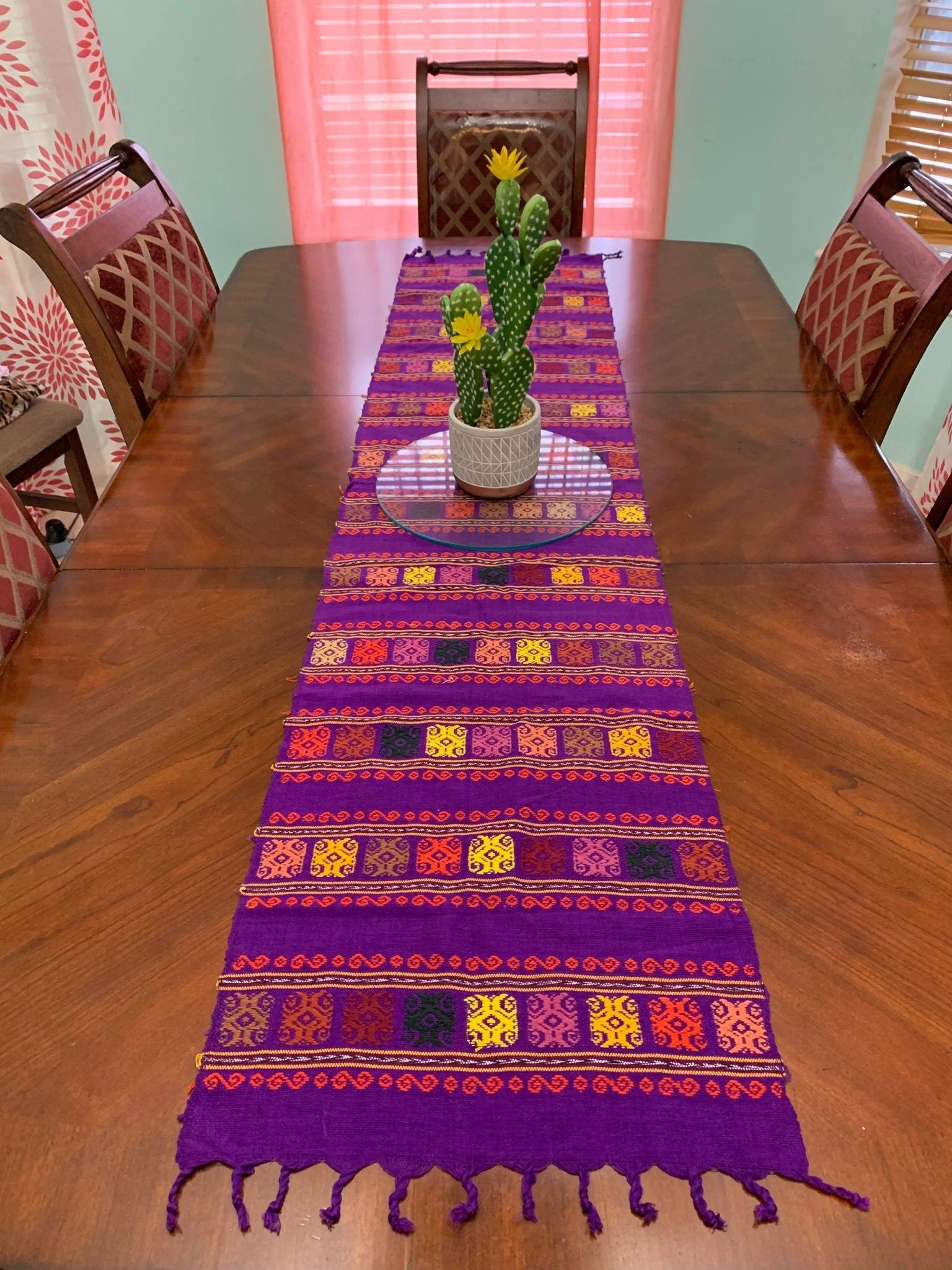 Image of Artisanal Handmade Table Runner - Mexican Table Runner - Artisan Made Table Runners