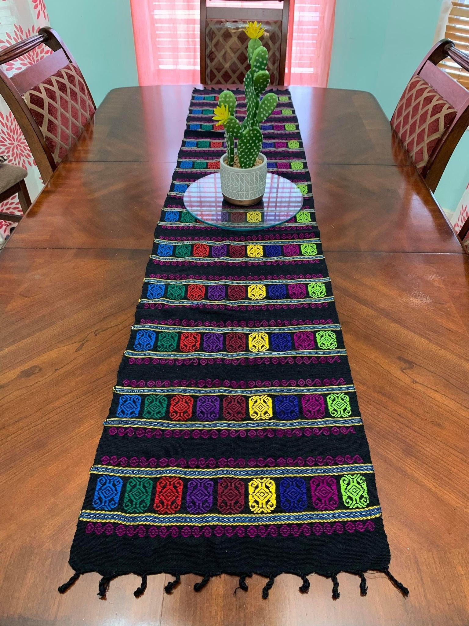Image of Artisanal Handmade Table Runner - Mexican Table Runner - Artisan Made Table Runners