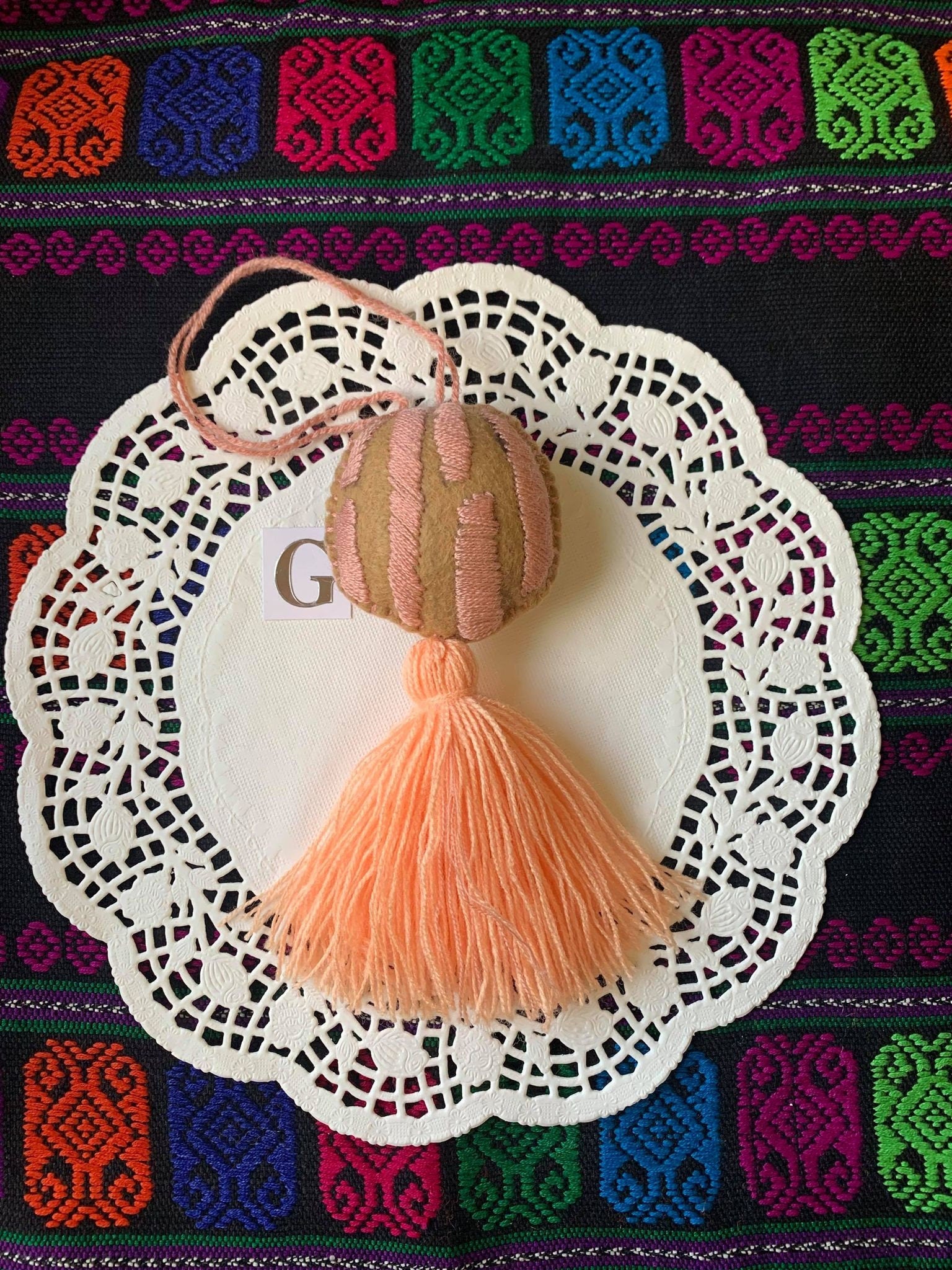 Handmade Mexican Concha Tassel Charm - Mexican Sweet Bread - Mexican Pastry