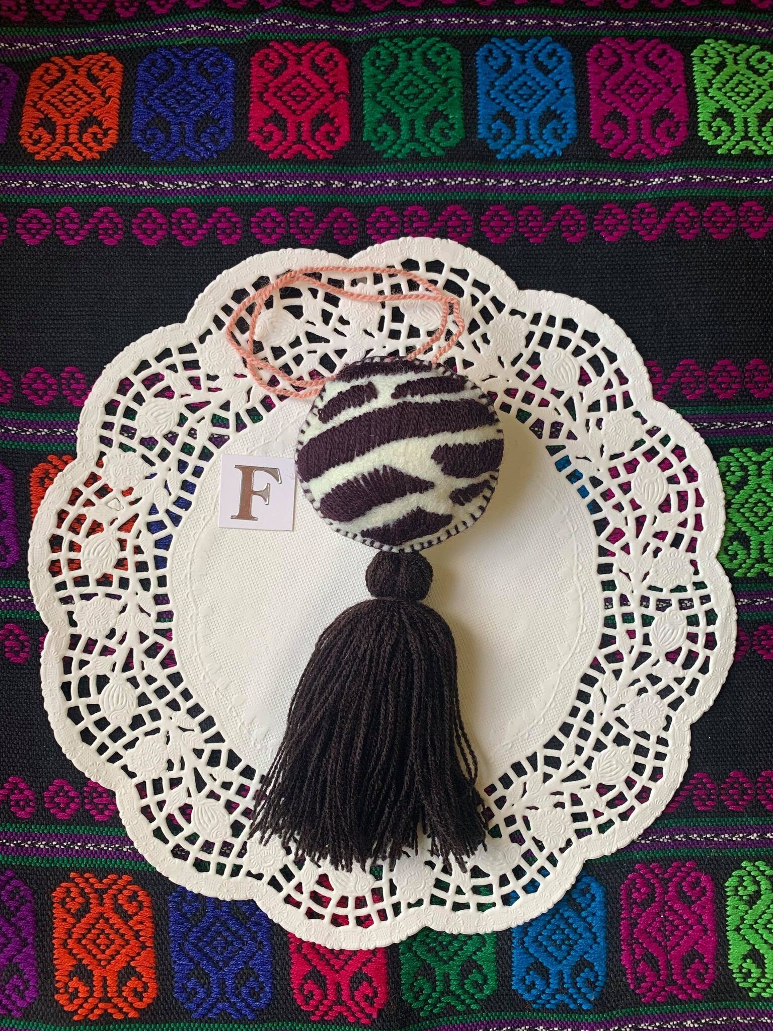 Handmade Mexican Concha Tassel Charm - Mexican Sweet Bread - Mexican Pastry