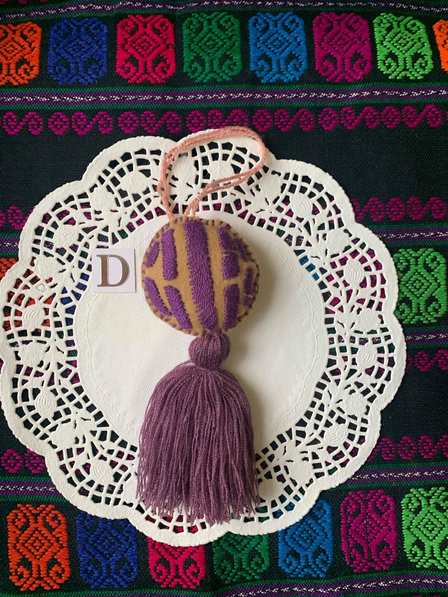 Handmade Mexican Concha Tassel Charm - Mexican Sweet Bread - Mexican Pastry