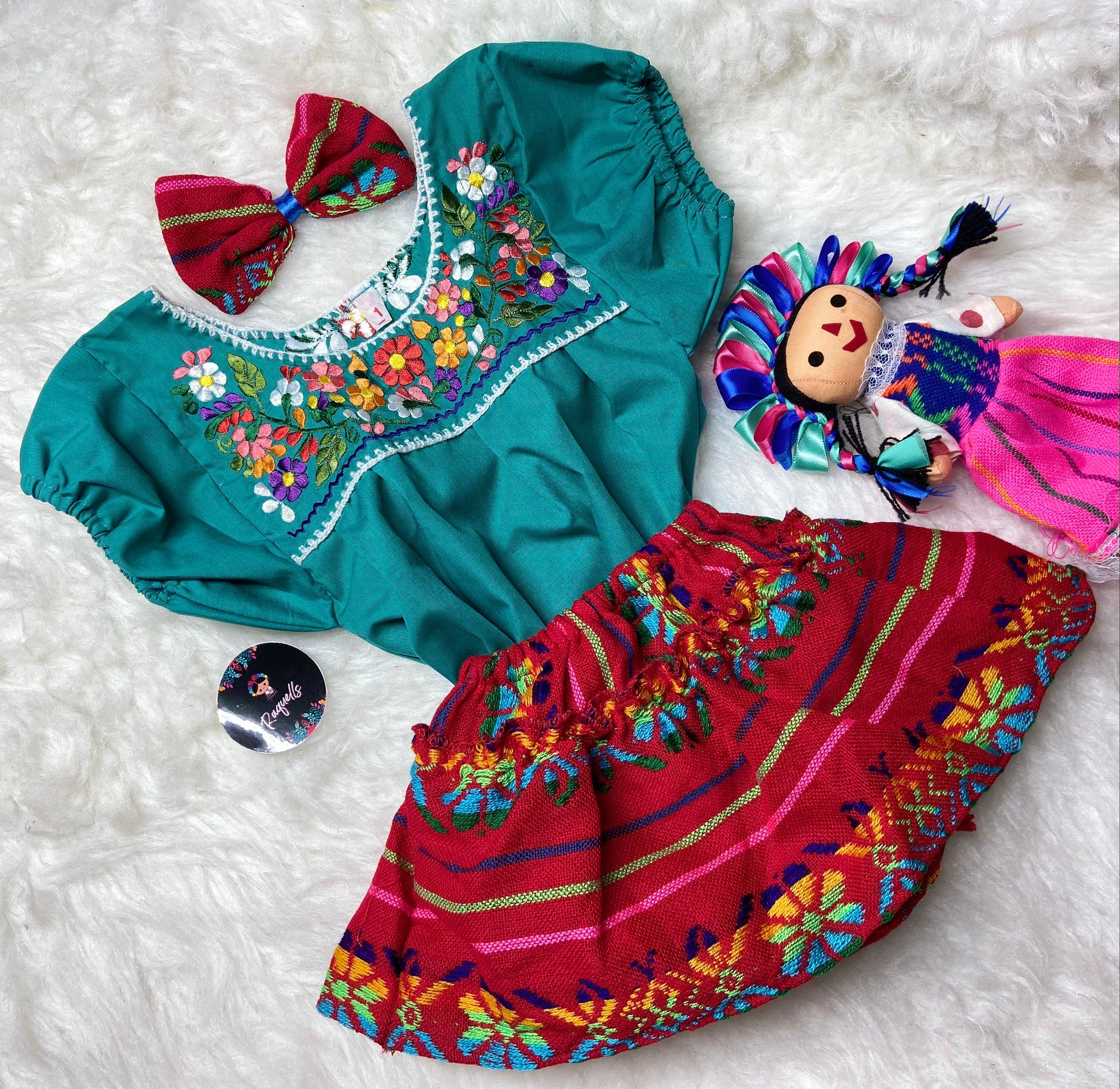 6-9 Months Baby Sarape Bloomers Sarape 3 piece Outfit w/Hairbow and Blouse is included
