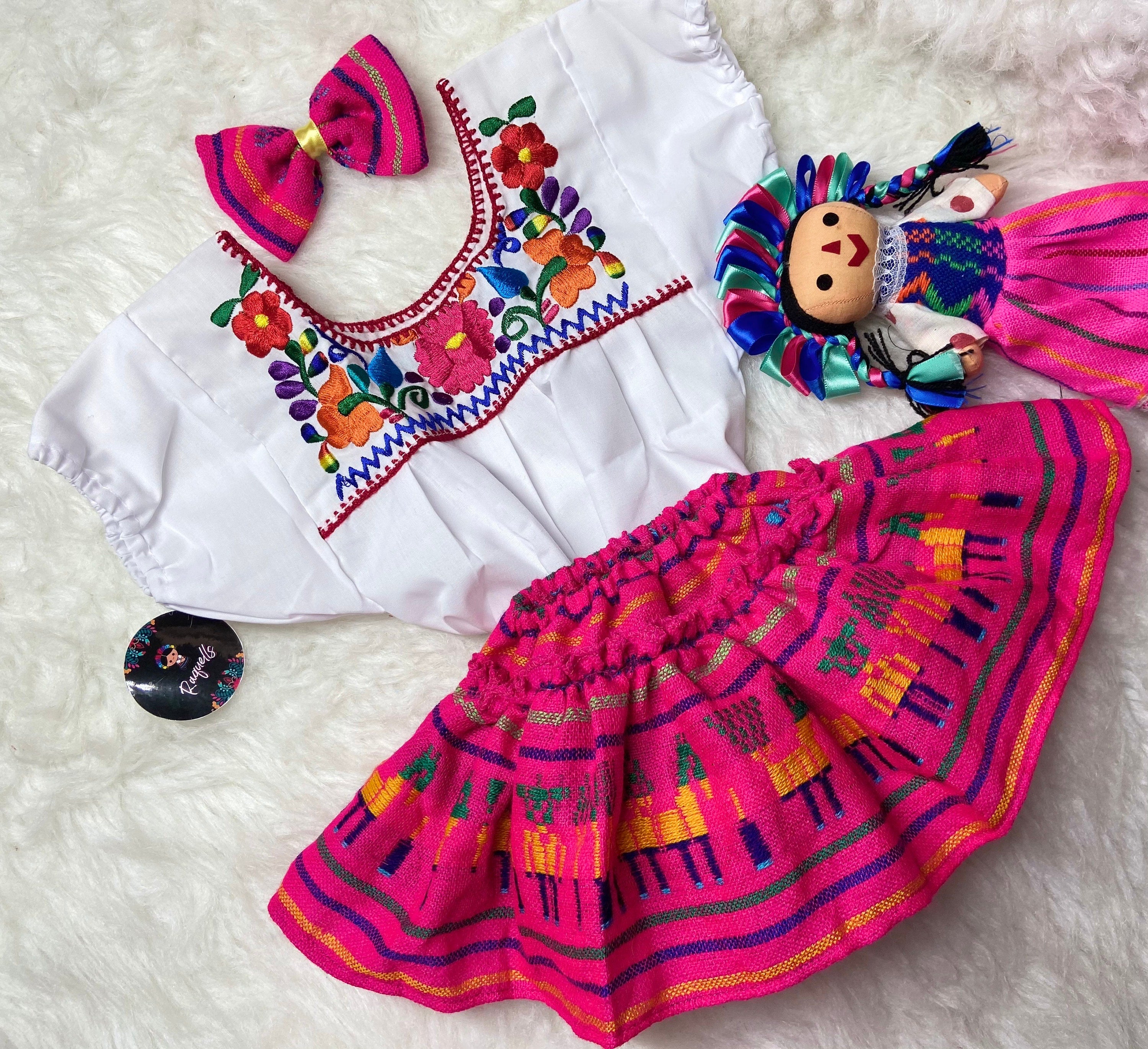 Image of 6-9 Months Baby Sarape Bloomers Sarape 3 piece Outfit w/Hairbow and Blouse is included