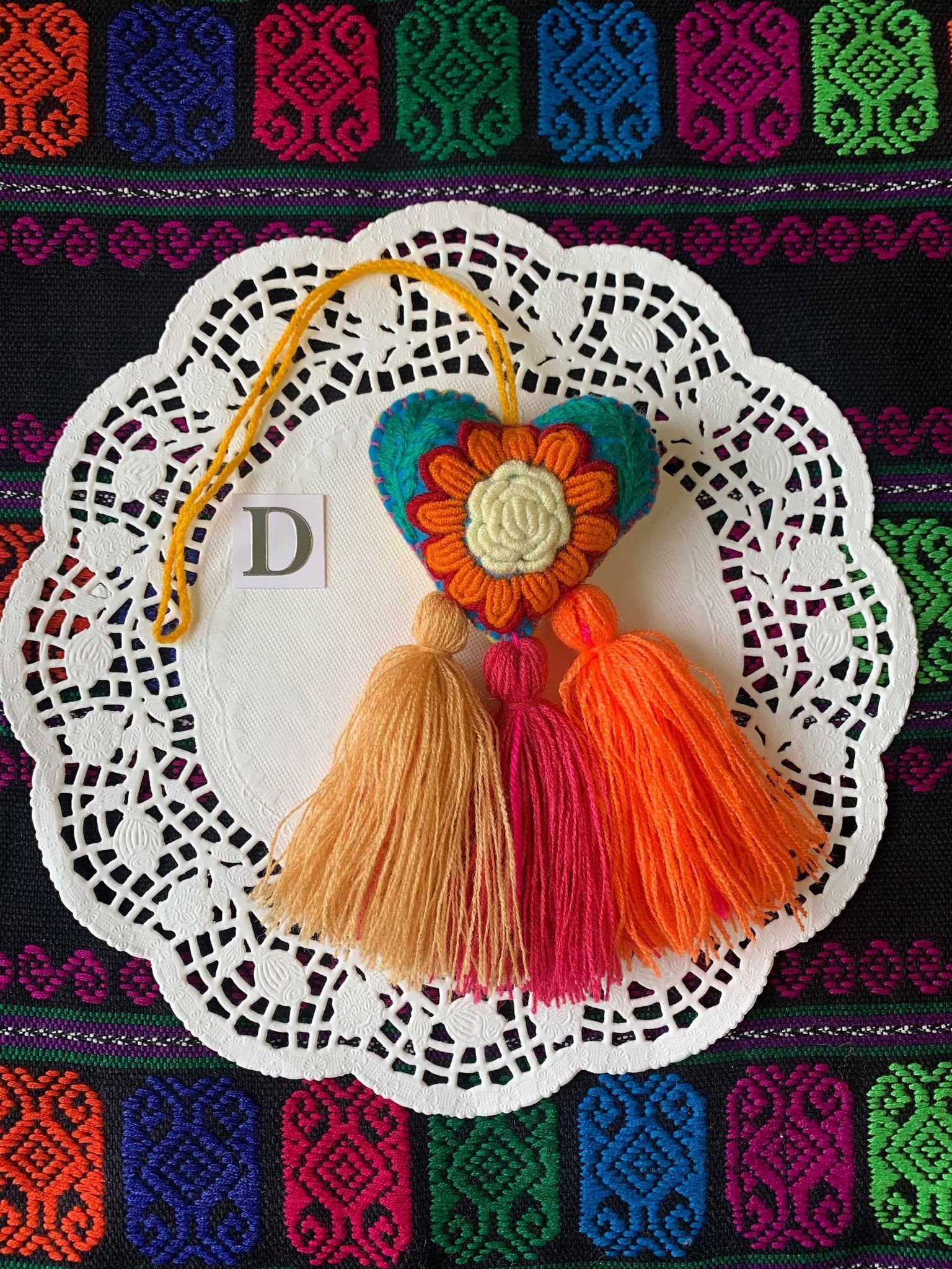 Artisanal Heart Tassel Charm - Handmade Tassel Charm