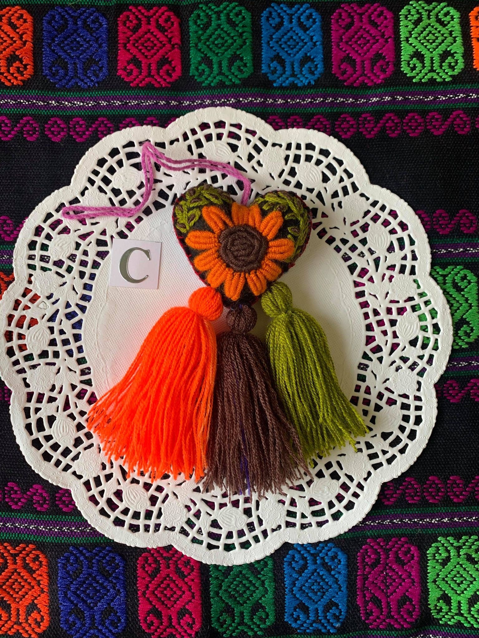 Artisanal Heart Tassel Charm - Handmade Tassel Charm