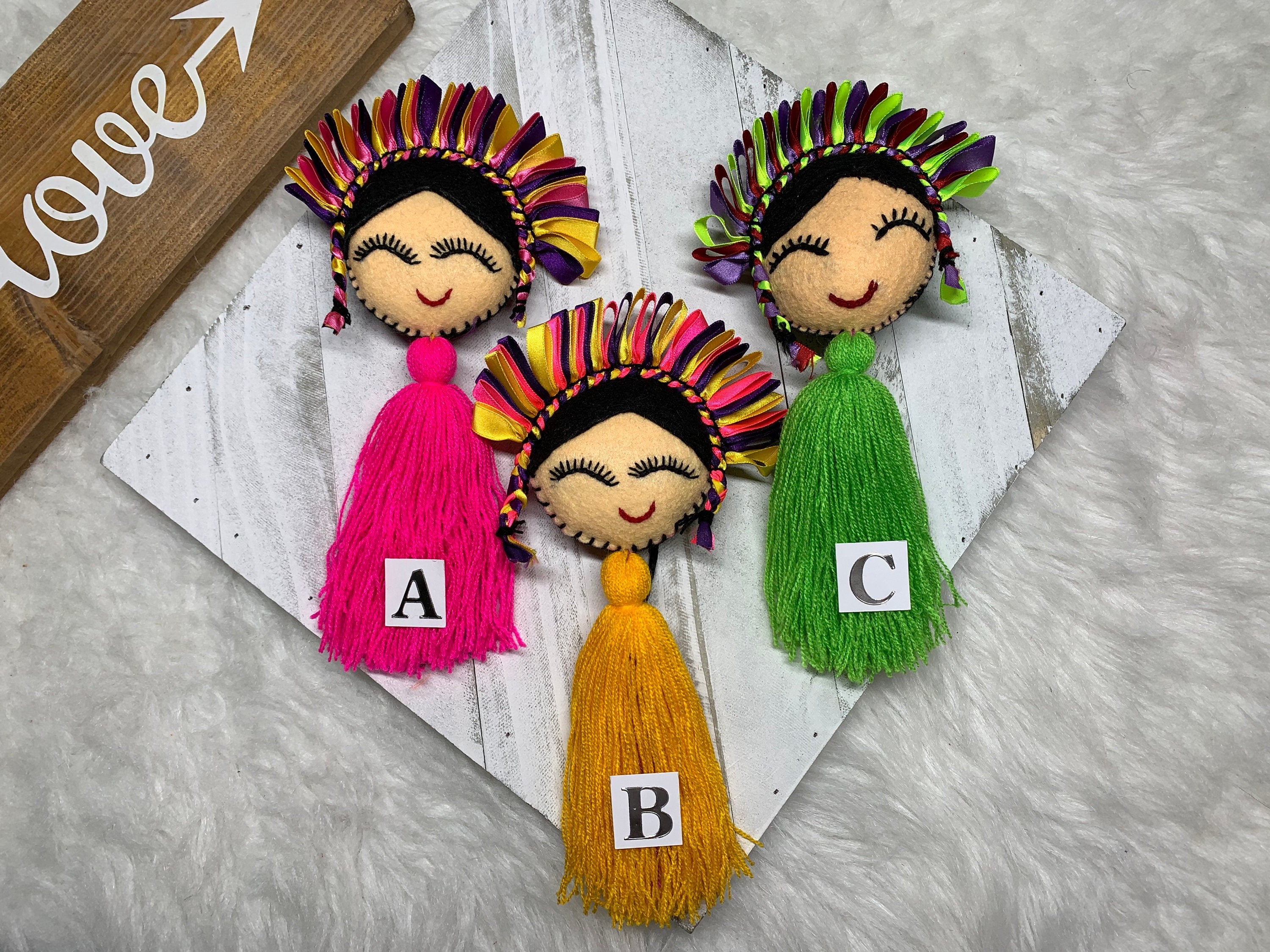 Image of Artisanal Lele Doll Tassel Charm - Handmade Tassel Charm - Car Decor