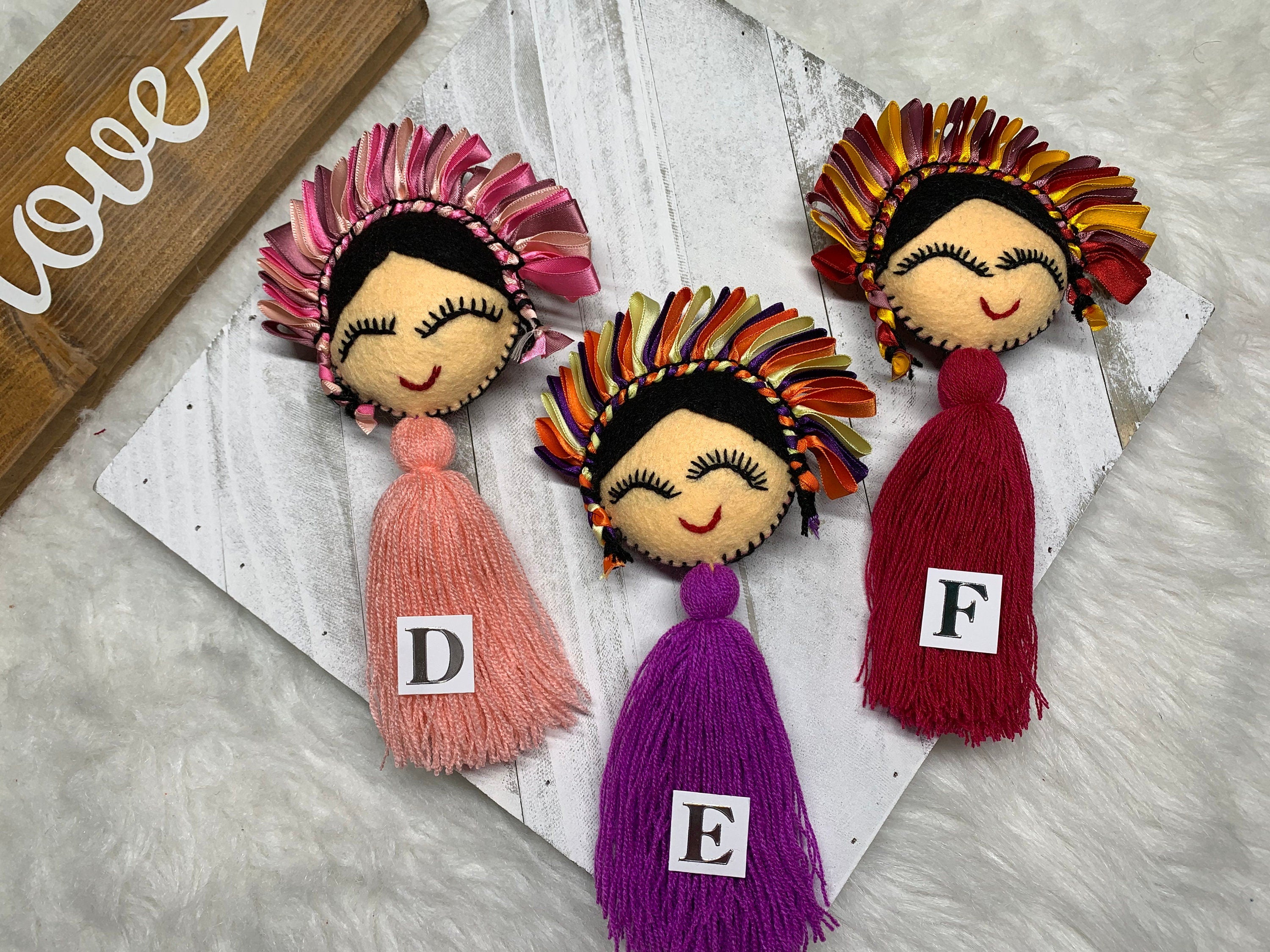 Image of Artisanal Lele Doll Tassel Charm - Handmade Tassel Charm - Car Decor