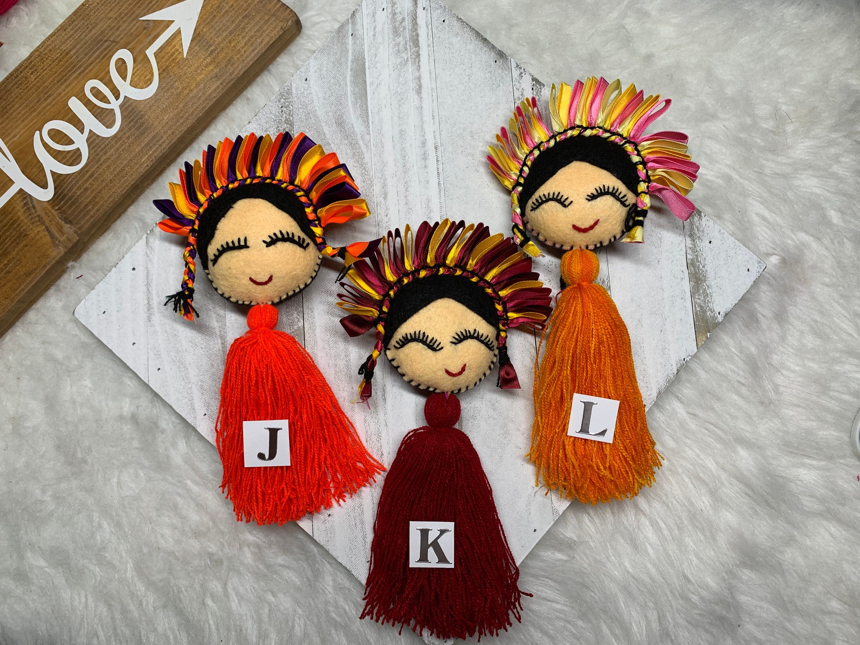 Artisanal Lele Doll Tassel Charm - Handmade Tassel Charm - Car Decor