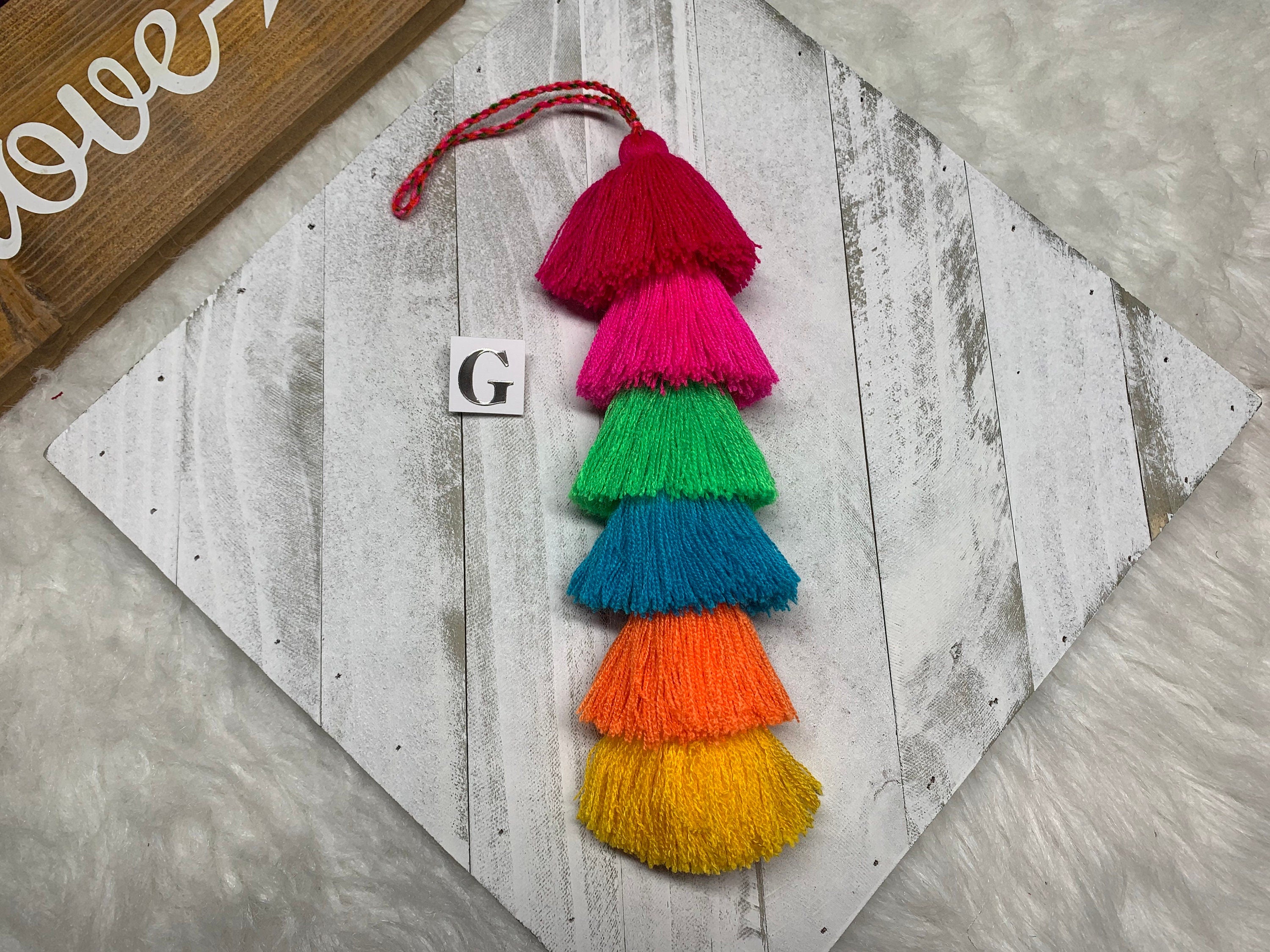 Artisanal Rainbow Tassel Charm - Handmade Tassel Charm