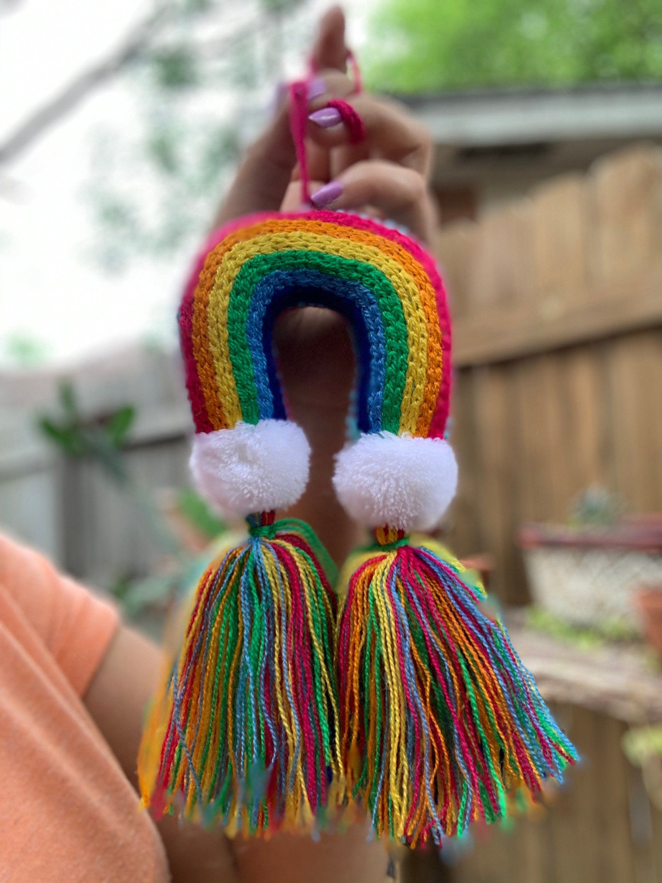 Artisanal Rainbow Tassel Charm - Handmade Tassel Charm - Car Decor