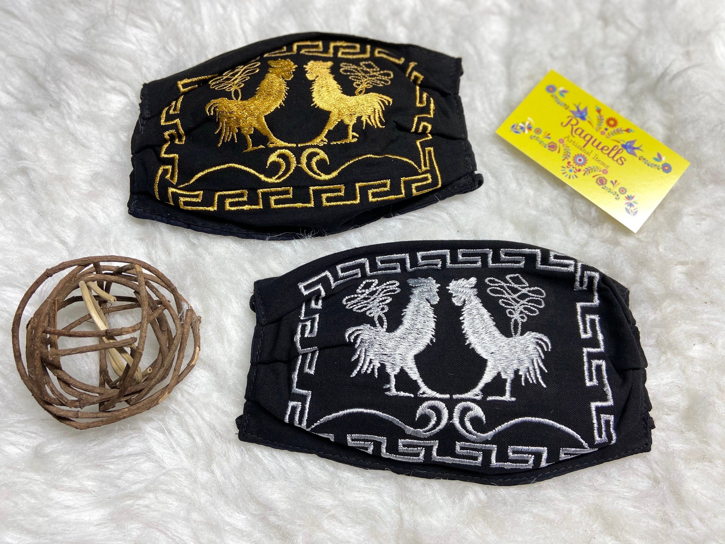 Charro Style Embroidered Face Masks - Handmade Mexican Face Masks